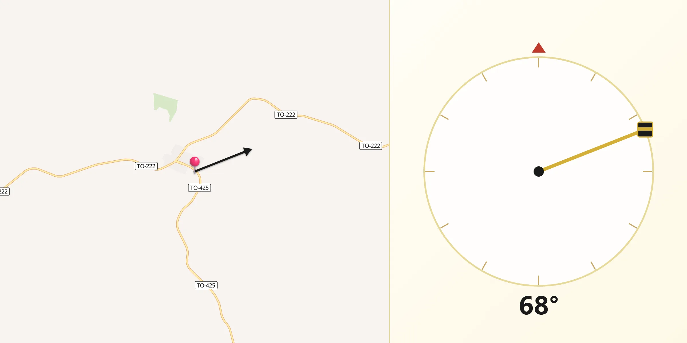 Direção da Qibla a partir de Filadélfia