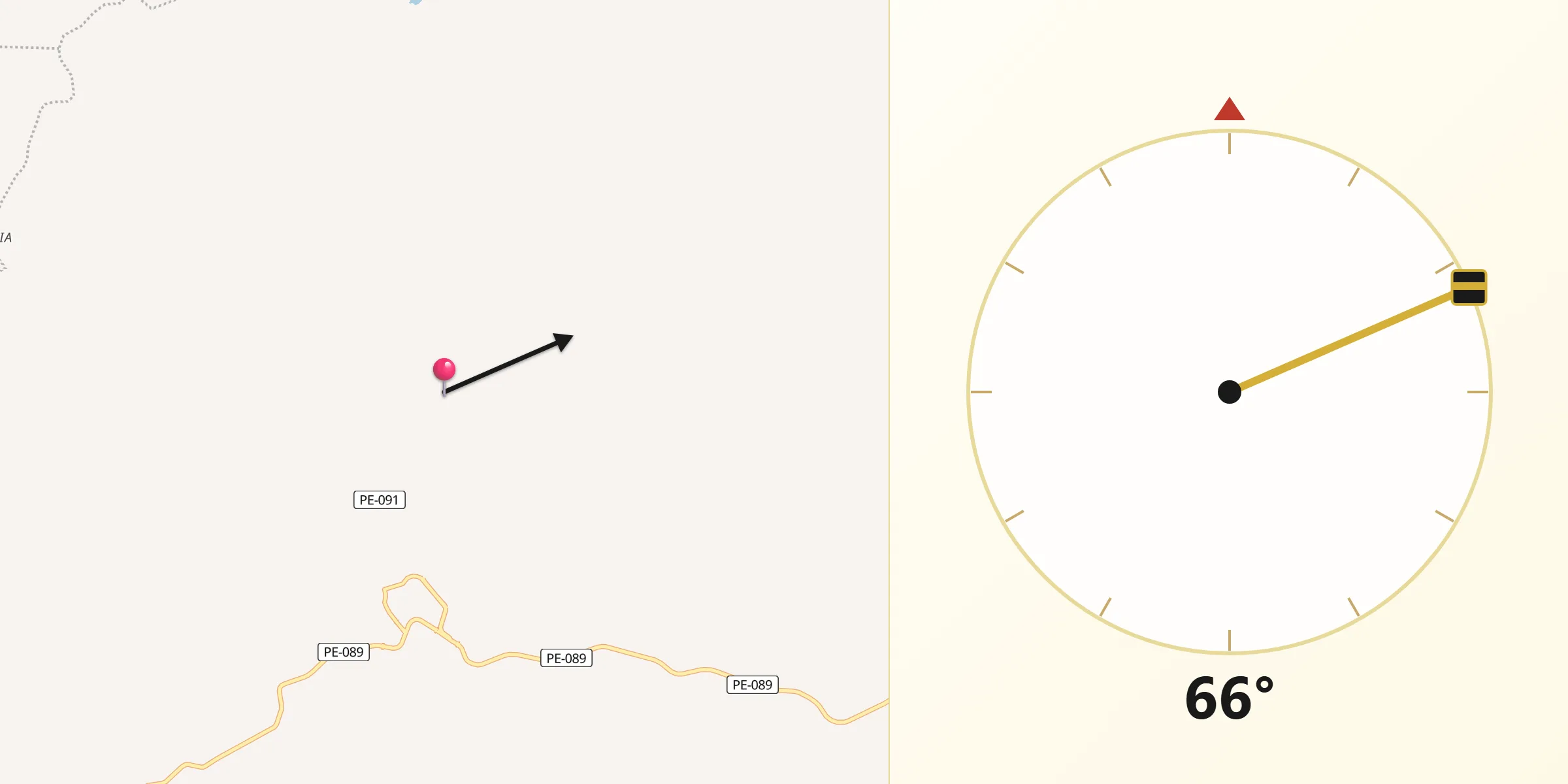 Direção da Qibla a partir de Macaparana