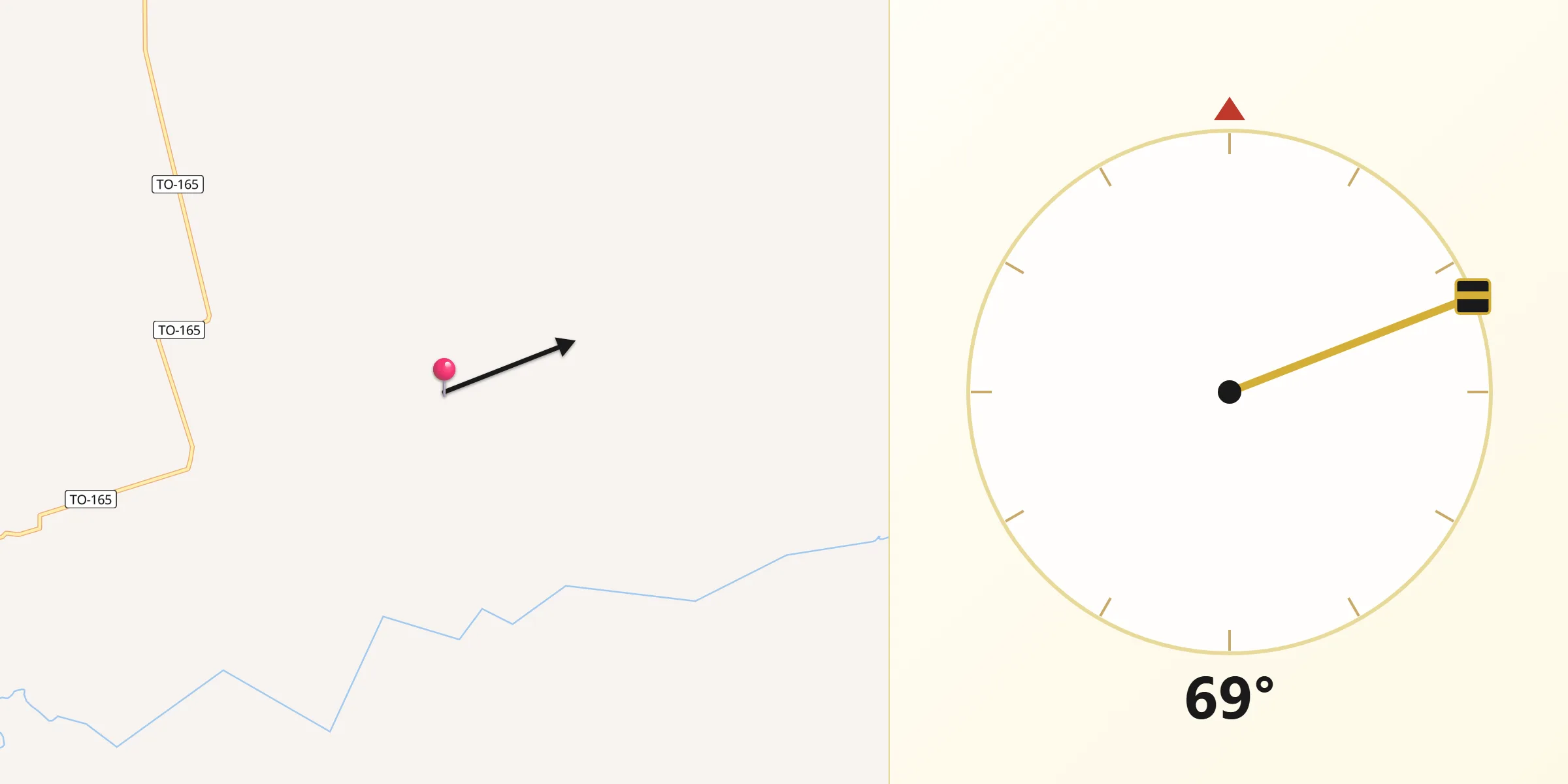Direção da Qibla a partir de Pau d'Arco