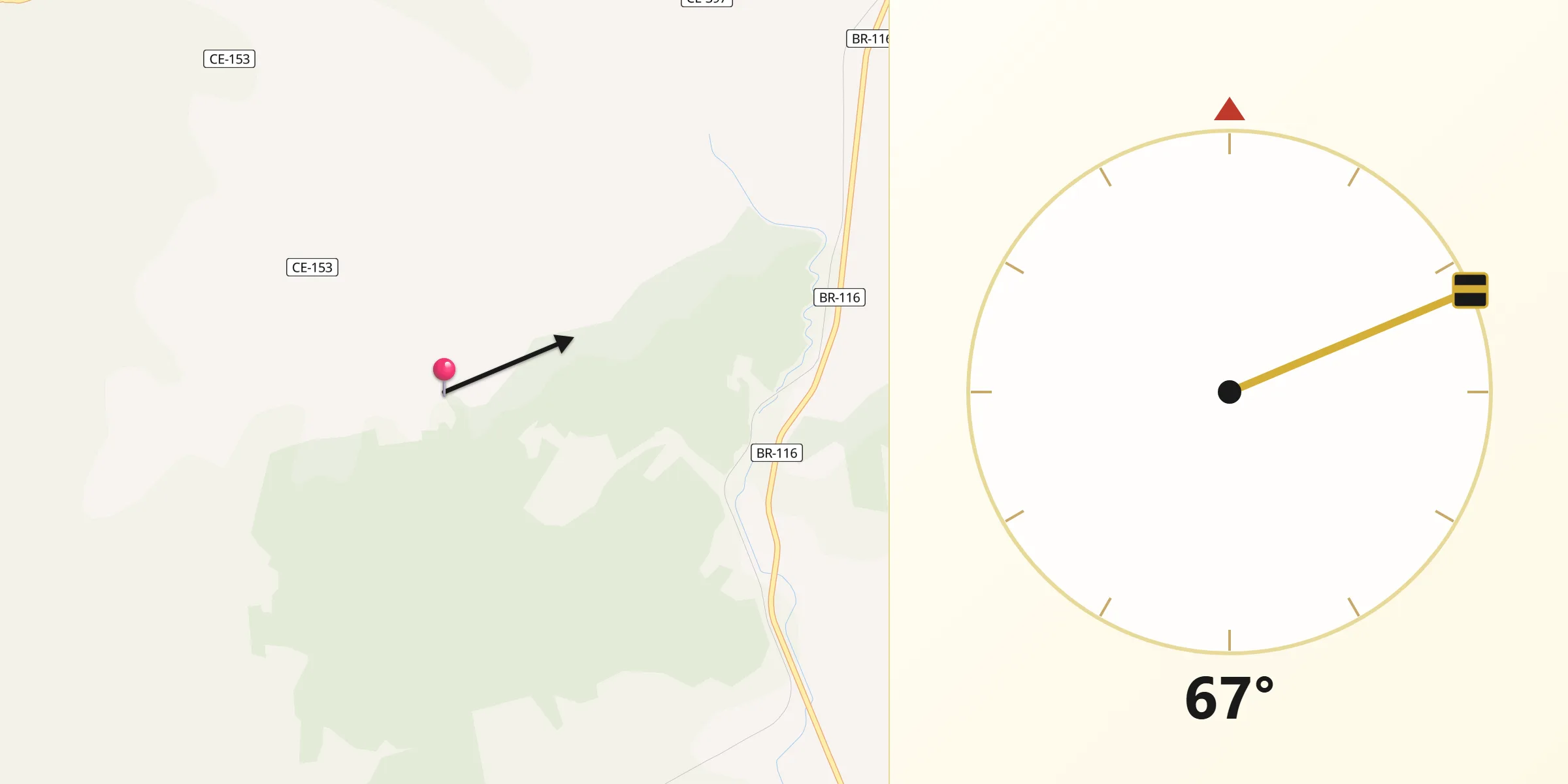 Direção da Qibla a partir de Porteiras