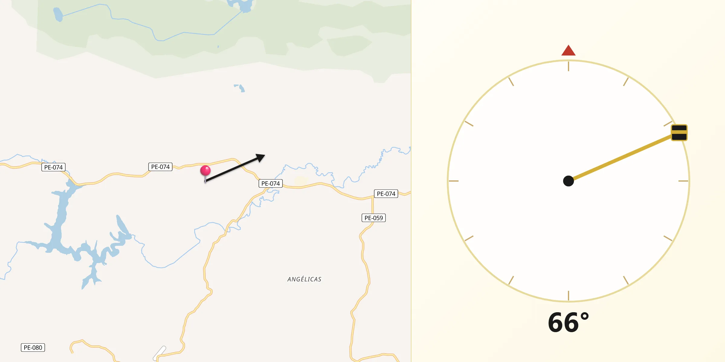 Direção da Qibla a partir de Vicência