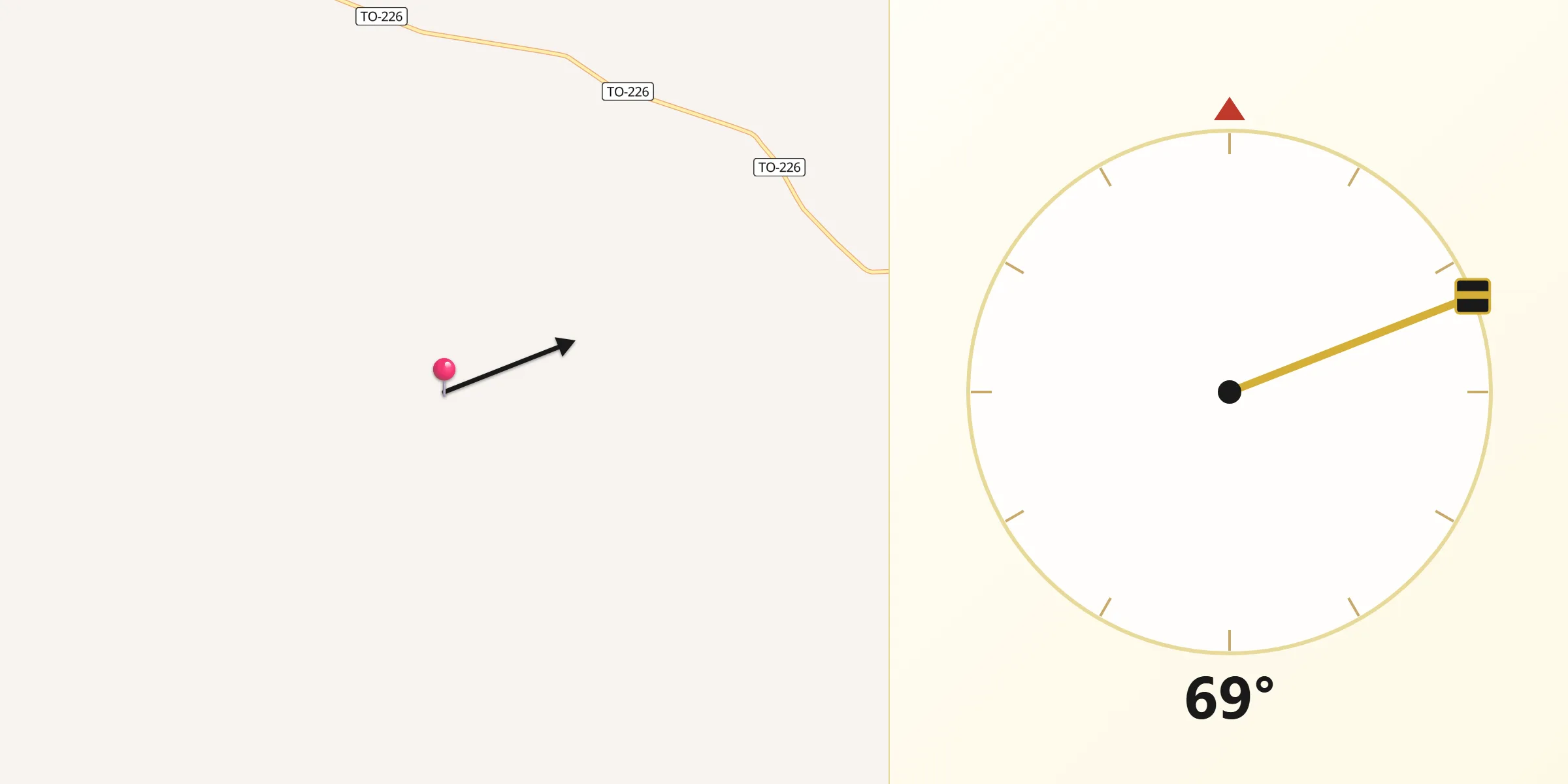 Direção da Qibla a partir de Nova Olinda