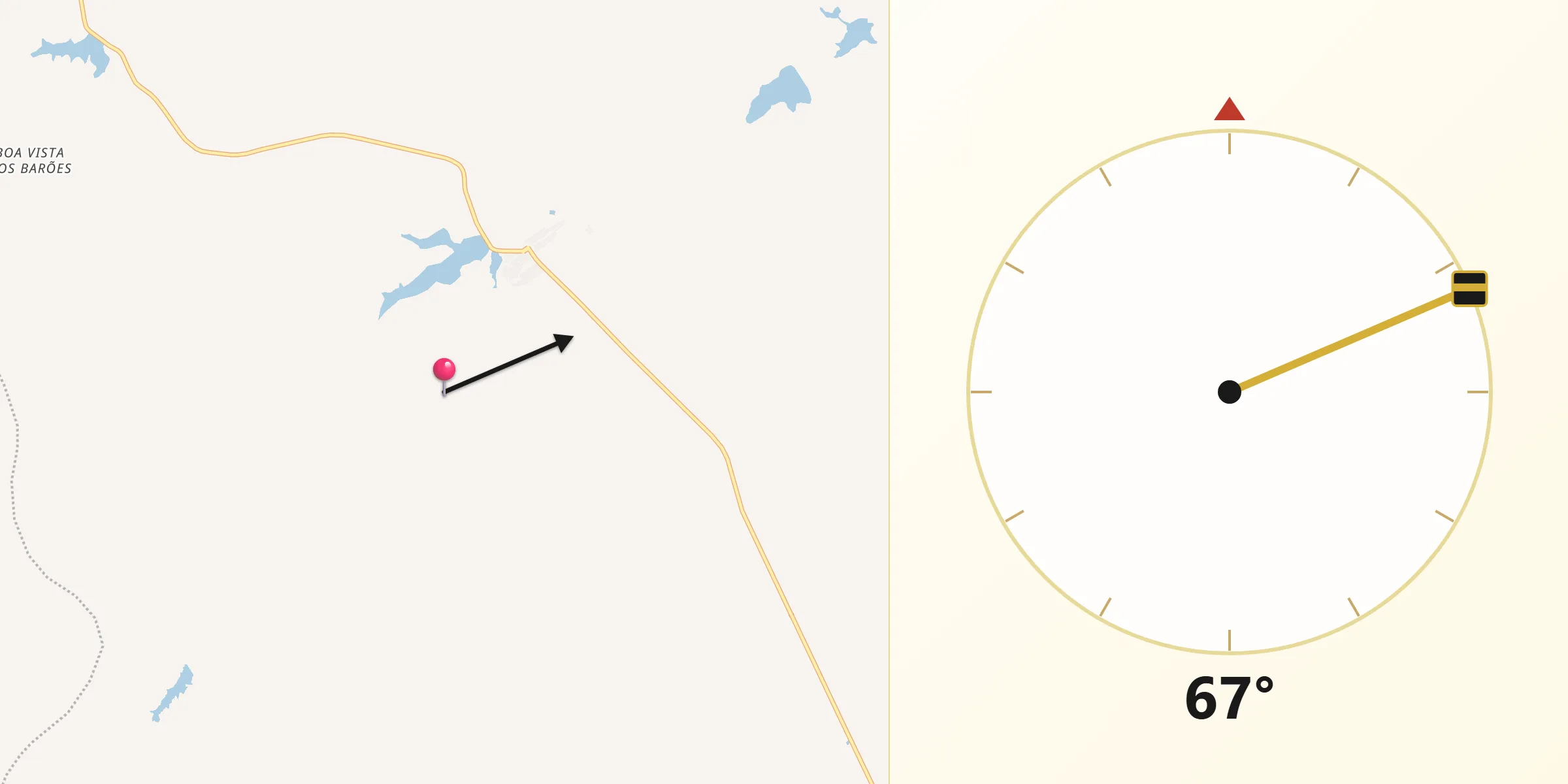 Direção da Qibla a partir de Prata