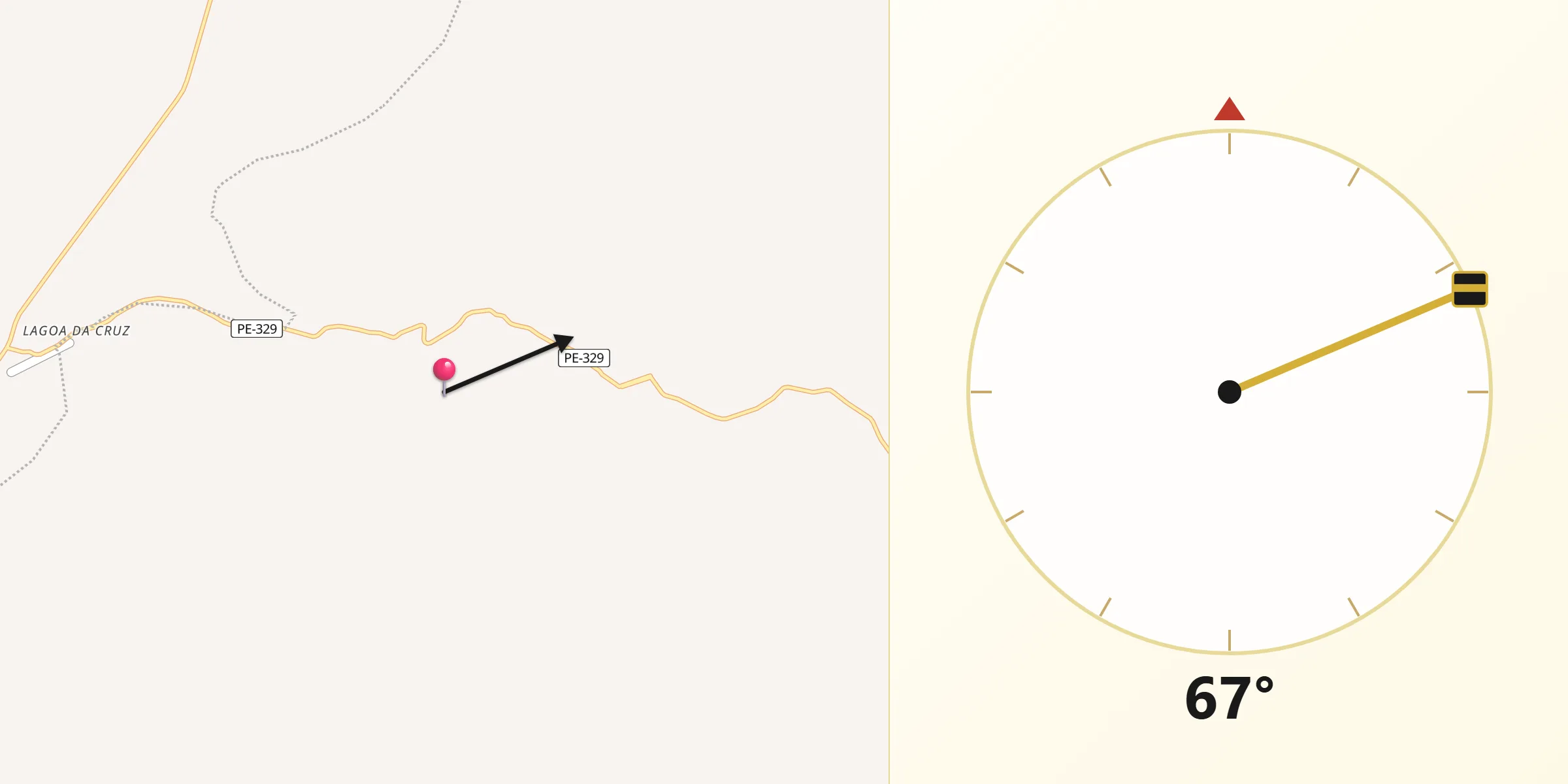 Direção da Qibla a partir de Quixaba