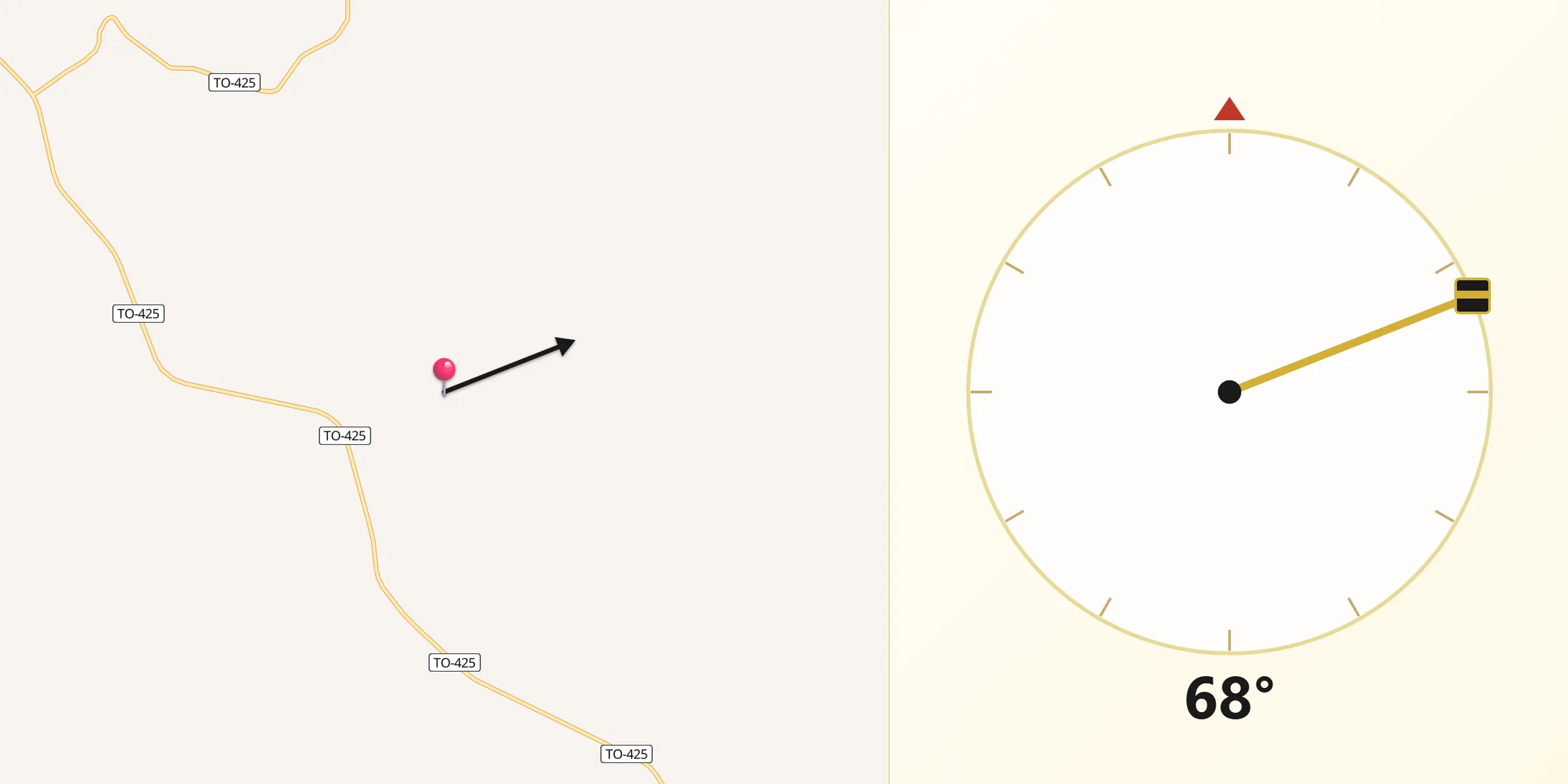 Direção da Qibla a partir de Barra do Ouro