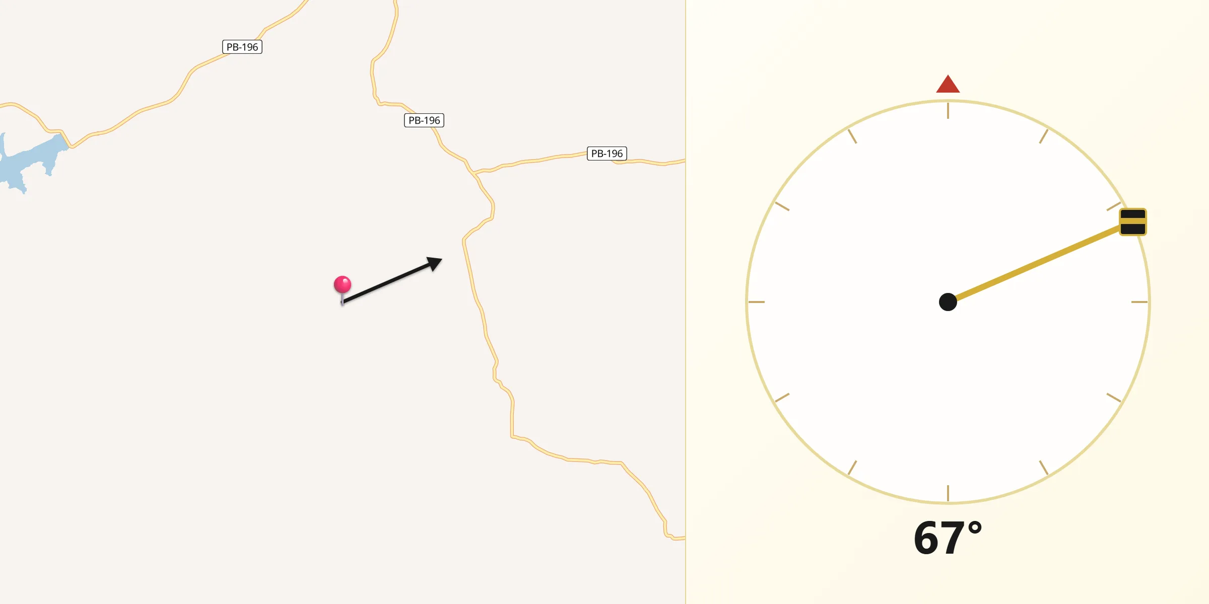 Direção da Qibla a partir de Caraúbas