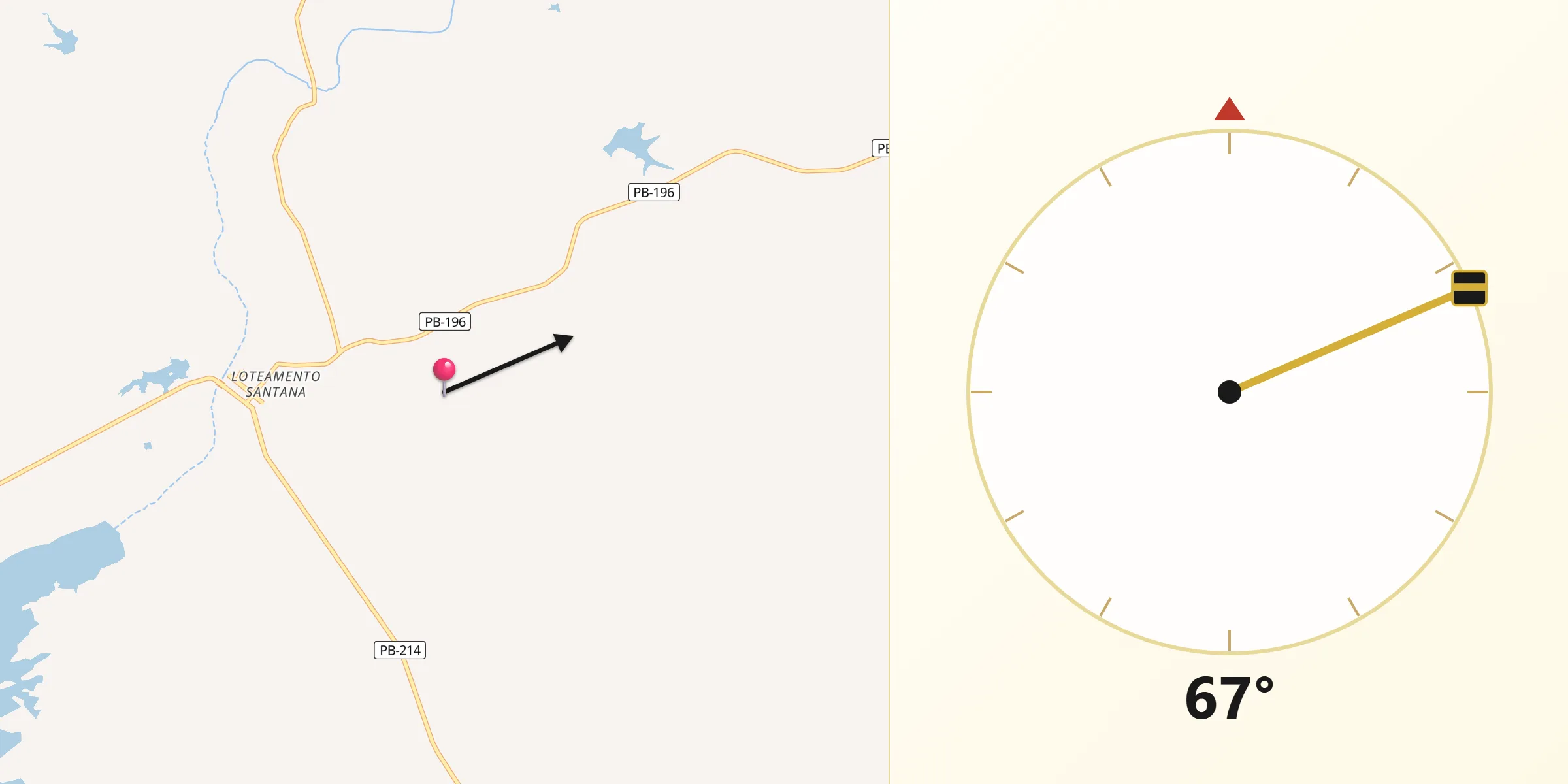 Direção da Qibla a partir de Congo