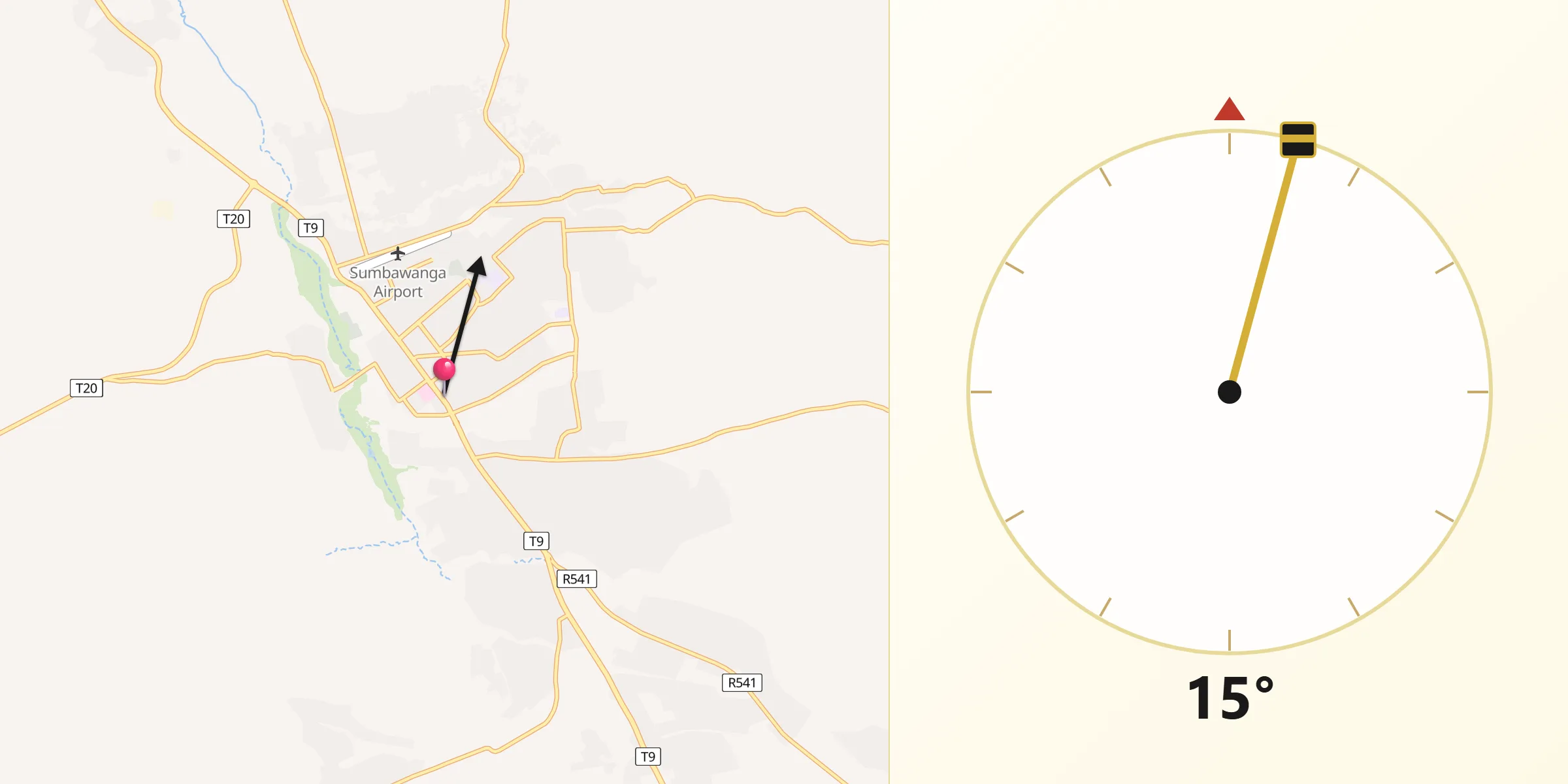Qibla Direction from Sumbawanga