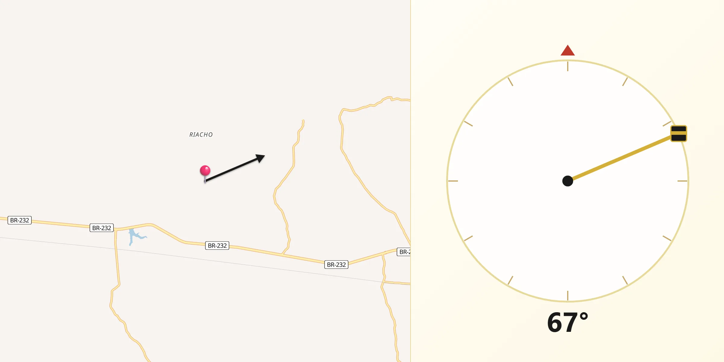 Direção da Qibla a partir de Calumbi