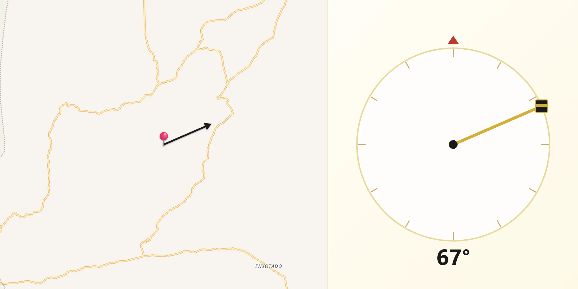 Direção da Qibla a partir de Jataúba