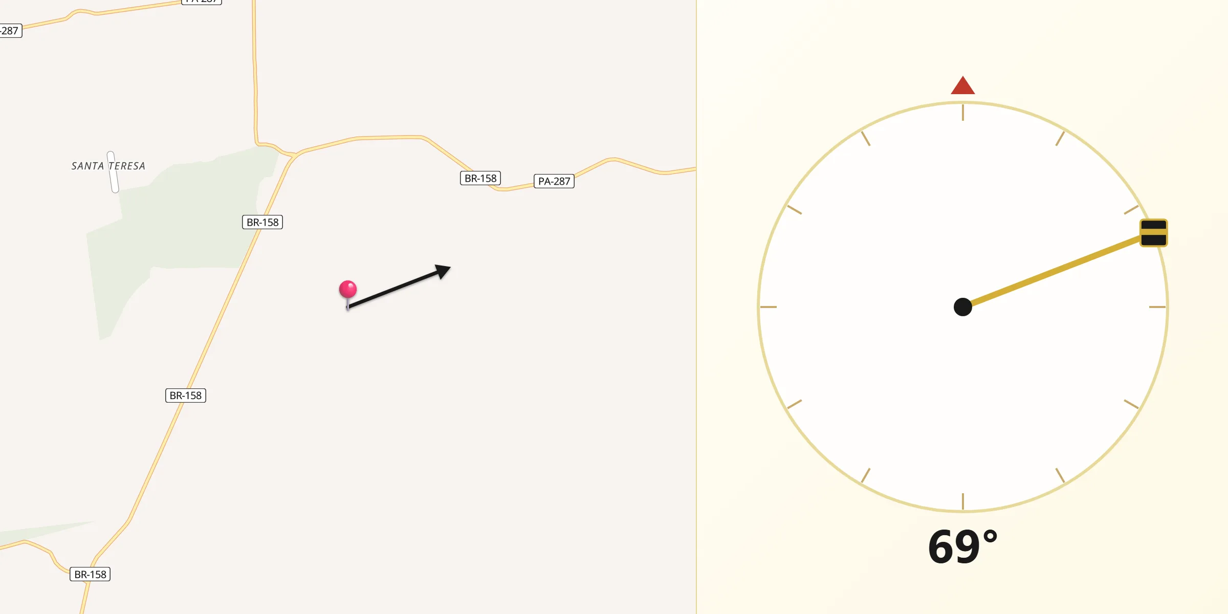 Direção da Qibla a partir de Redenção