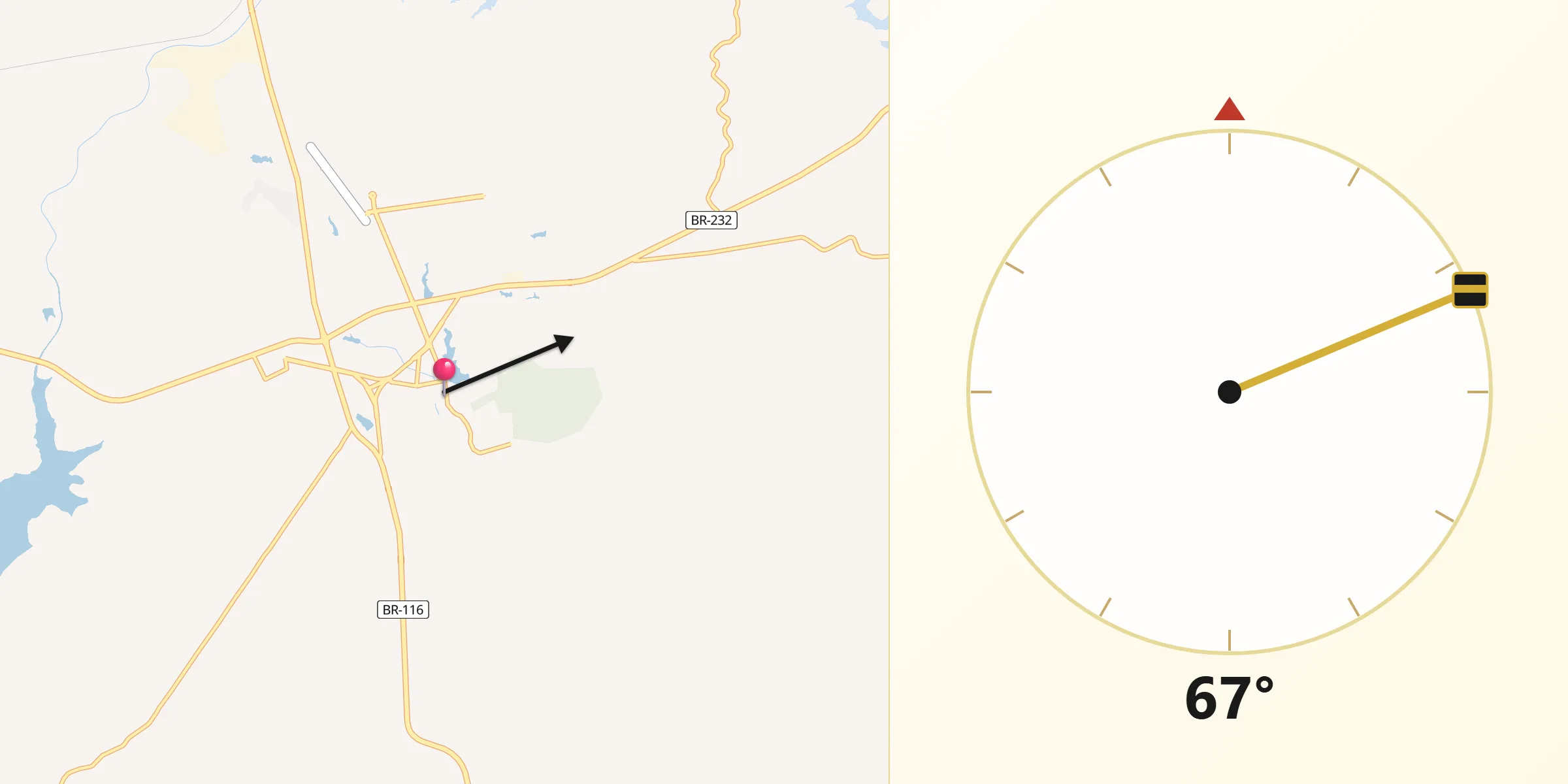 Direção da Qibla a partir de Salgueiro
