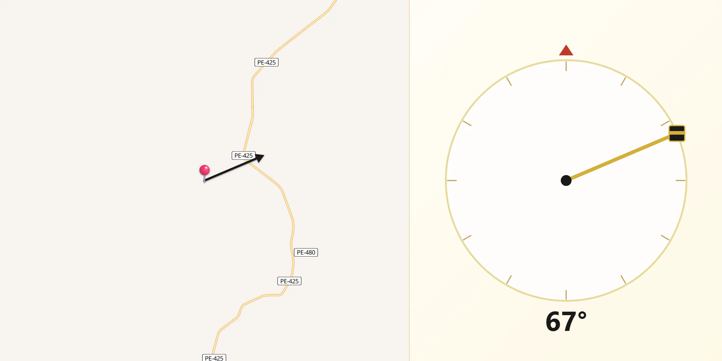 Direção da Qibla a partir de Mirandiba