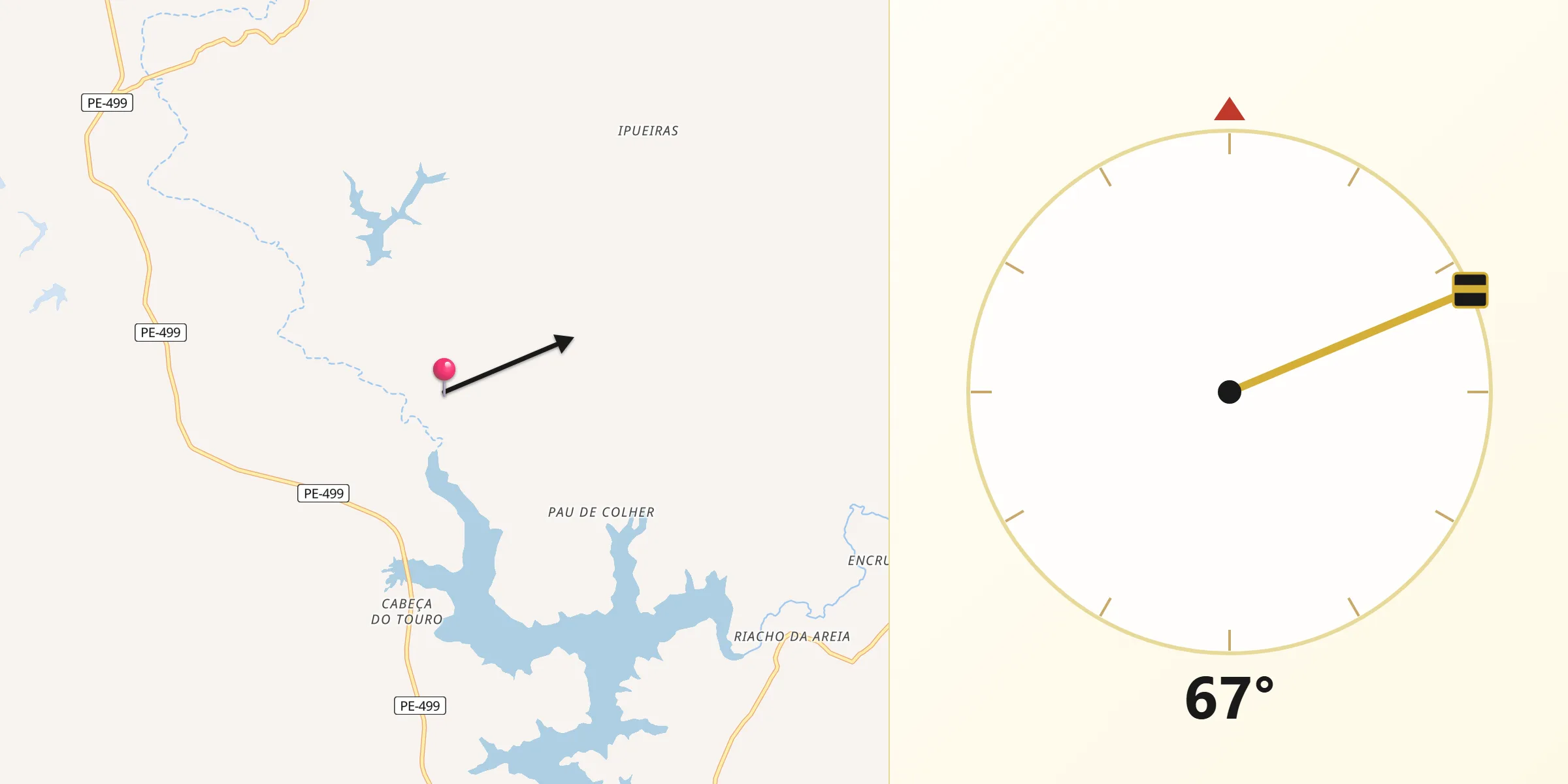 Direção da Qibla a partir de Terra Nova
