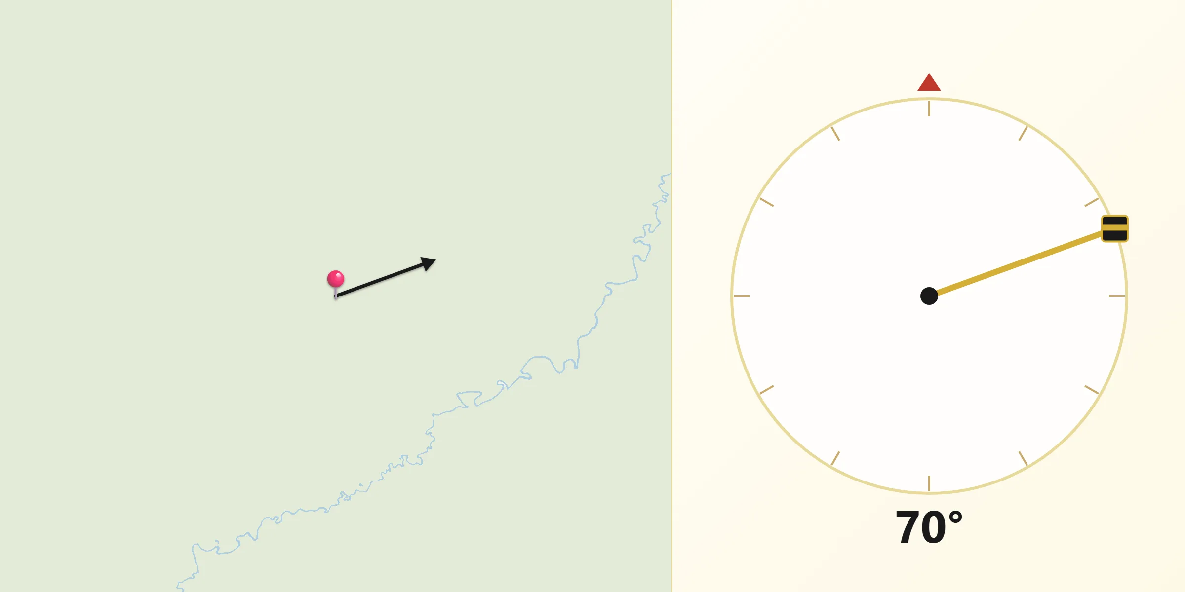 Direção da Qibla a partir de Lábrea