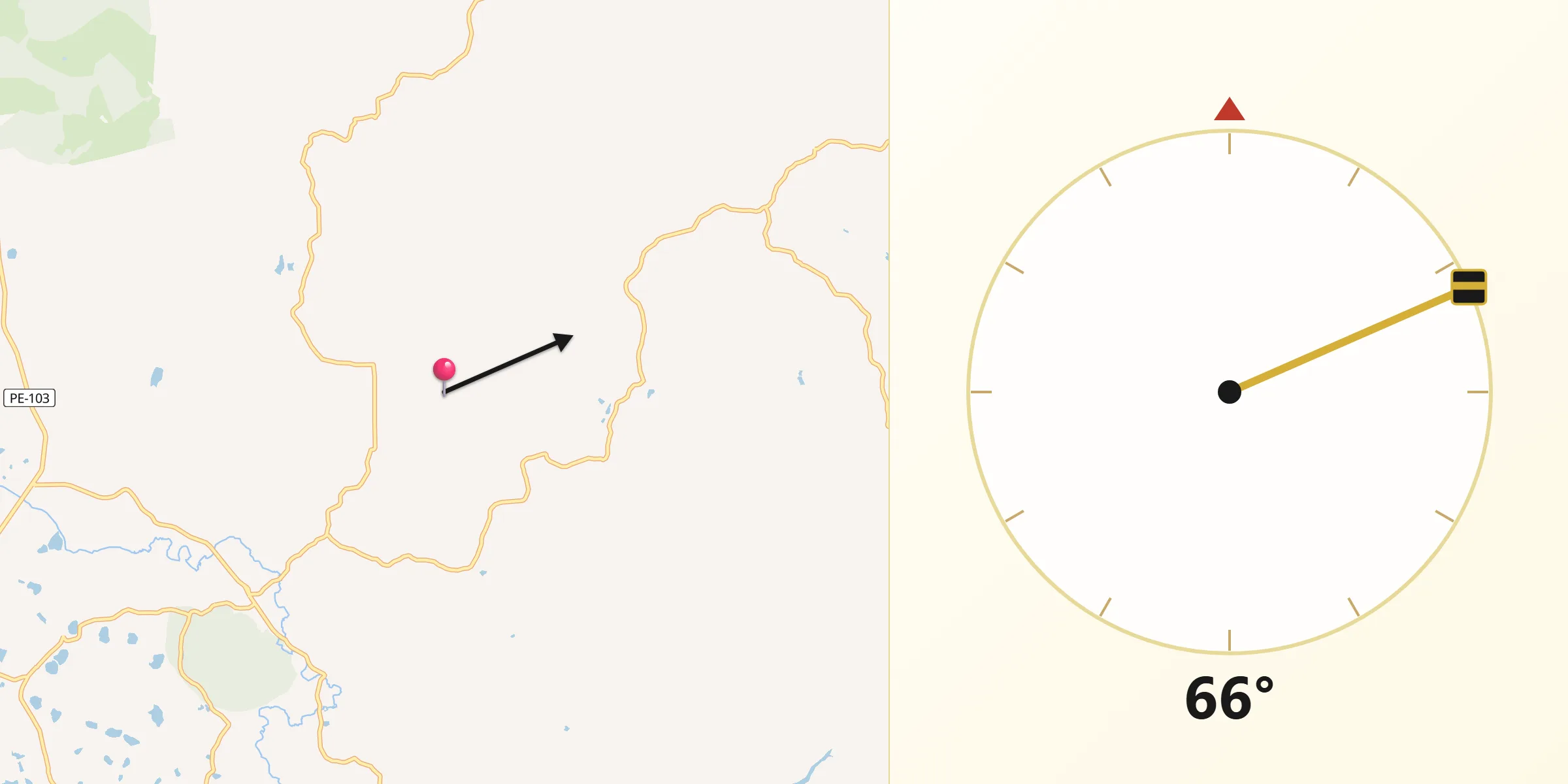 Direção da Qibla a partir de Sairé