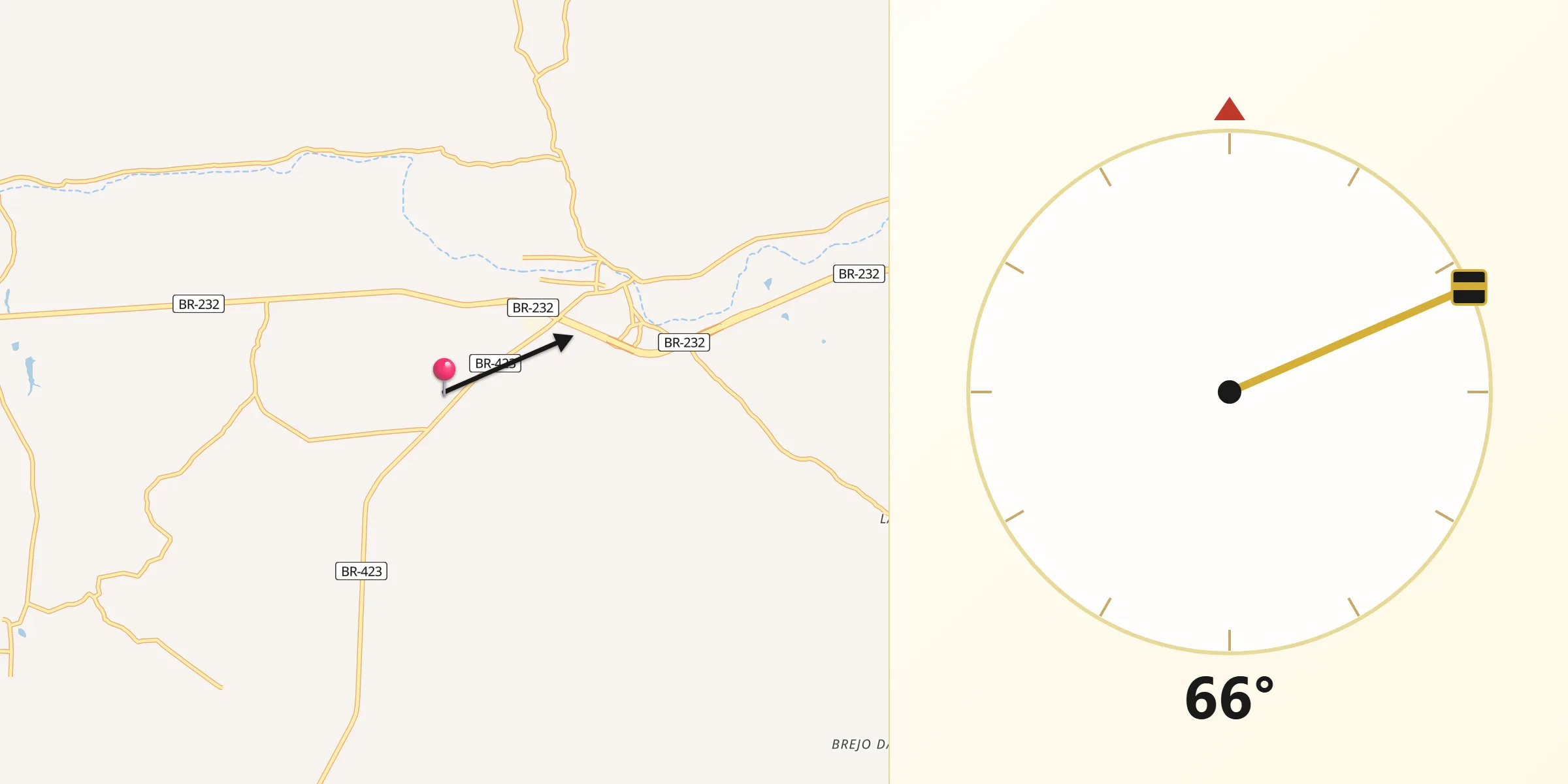 Direção da Qibla a partir de São Caitano