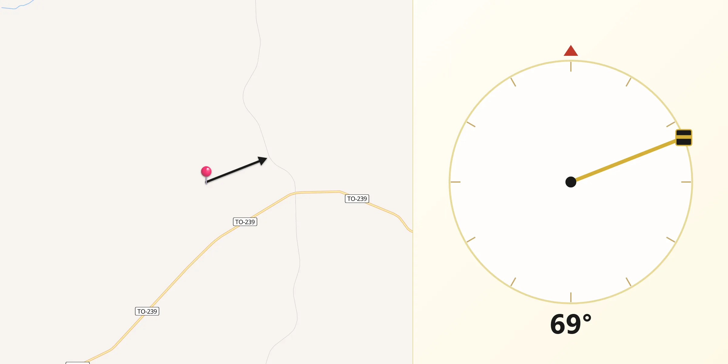 Direção da Qibla a partir de Tupiratins