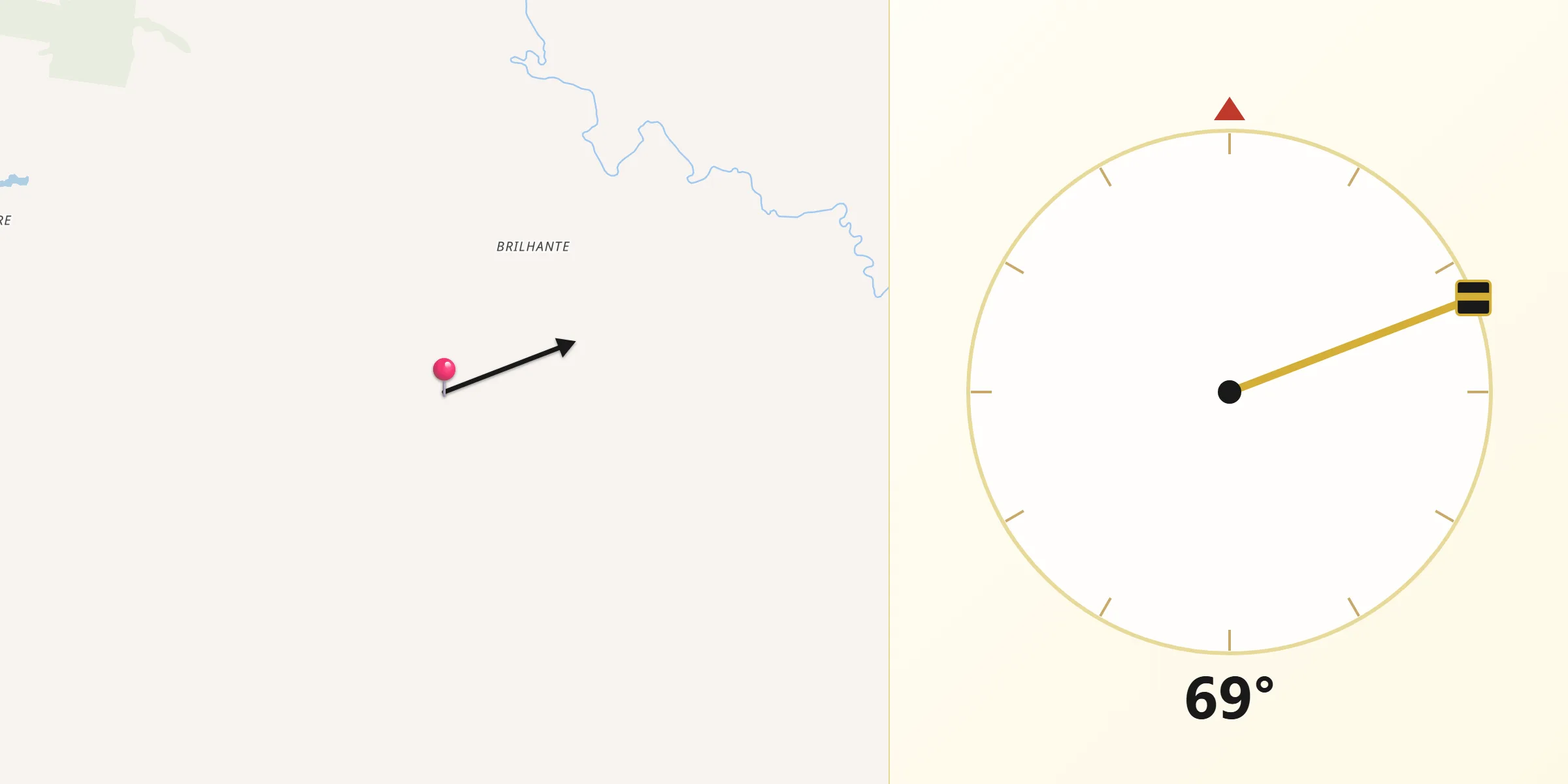 Direção da Qibla a partir de Cumaru do Norte