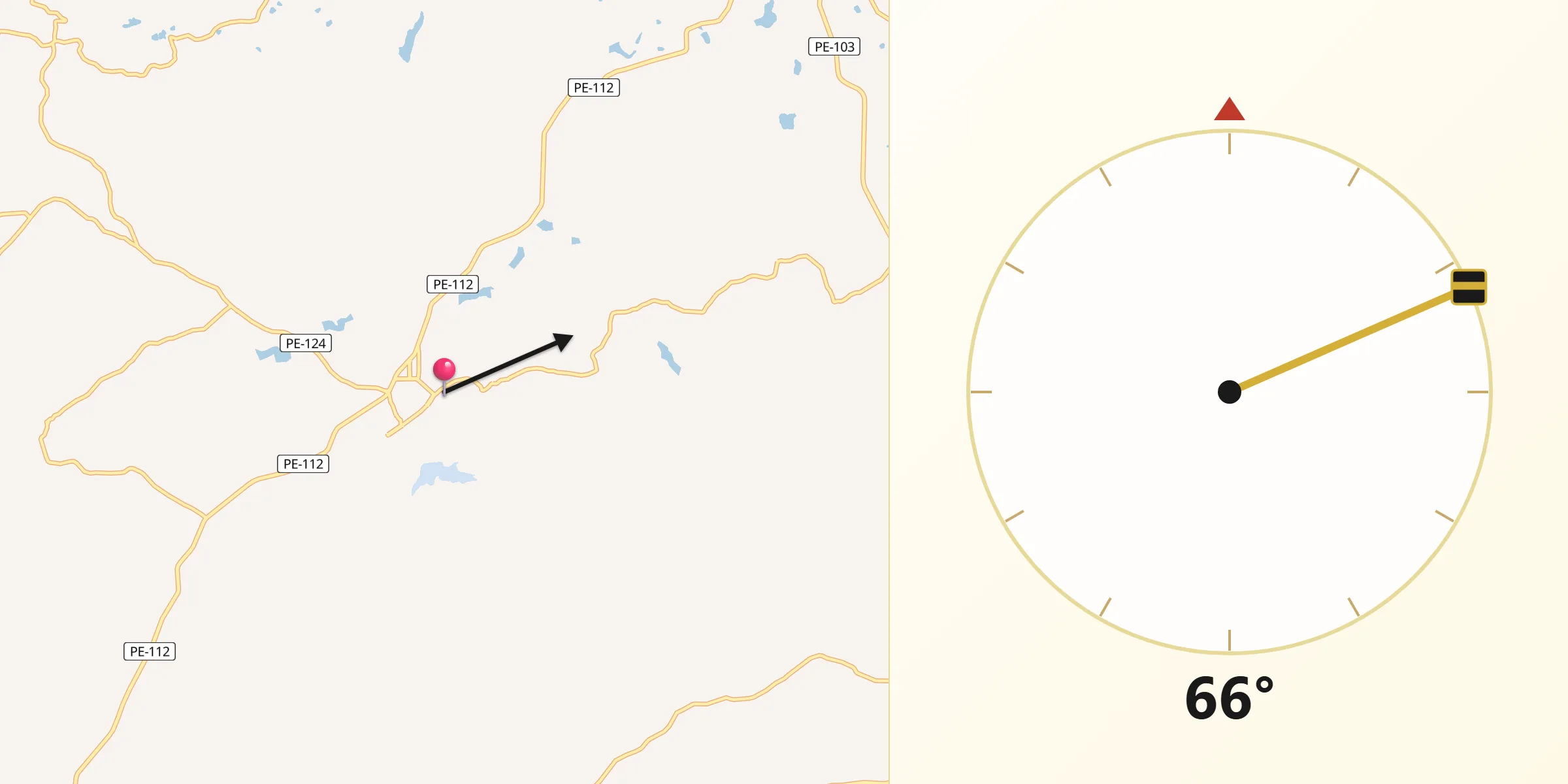 Direção da Qibla a partir de São Joaquim do Monte