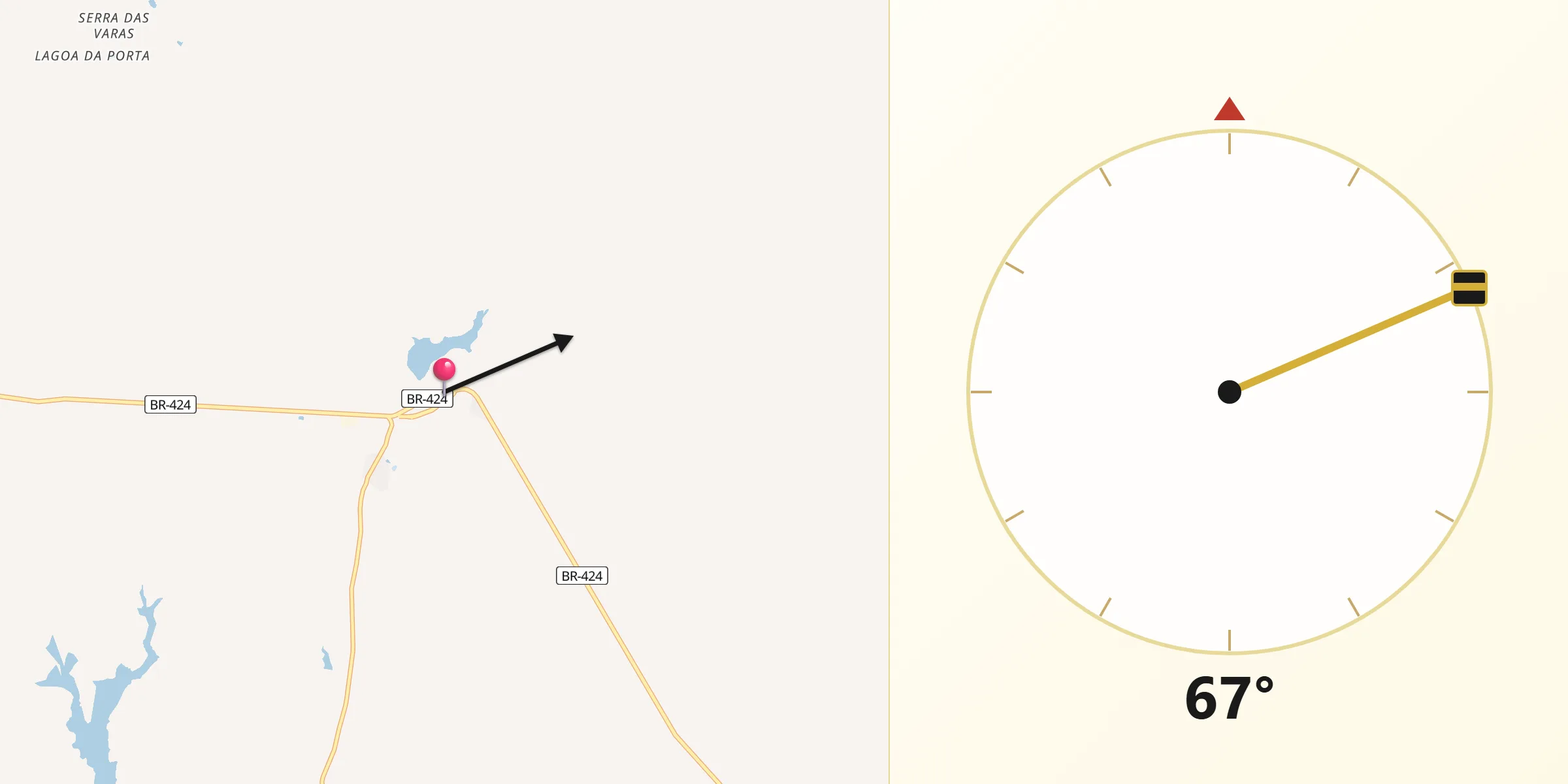 Direção da Qibla a partir de Pedra