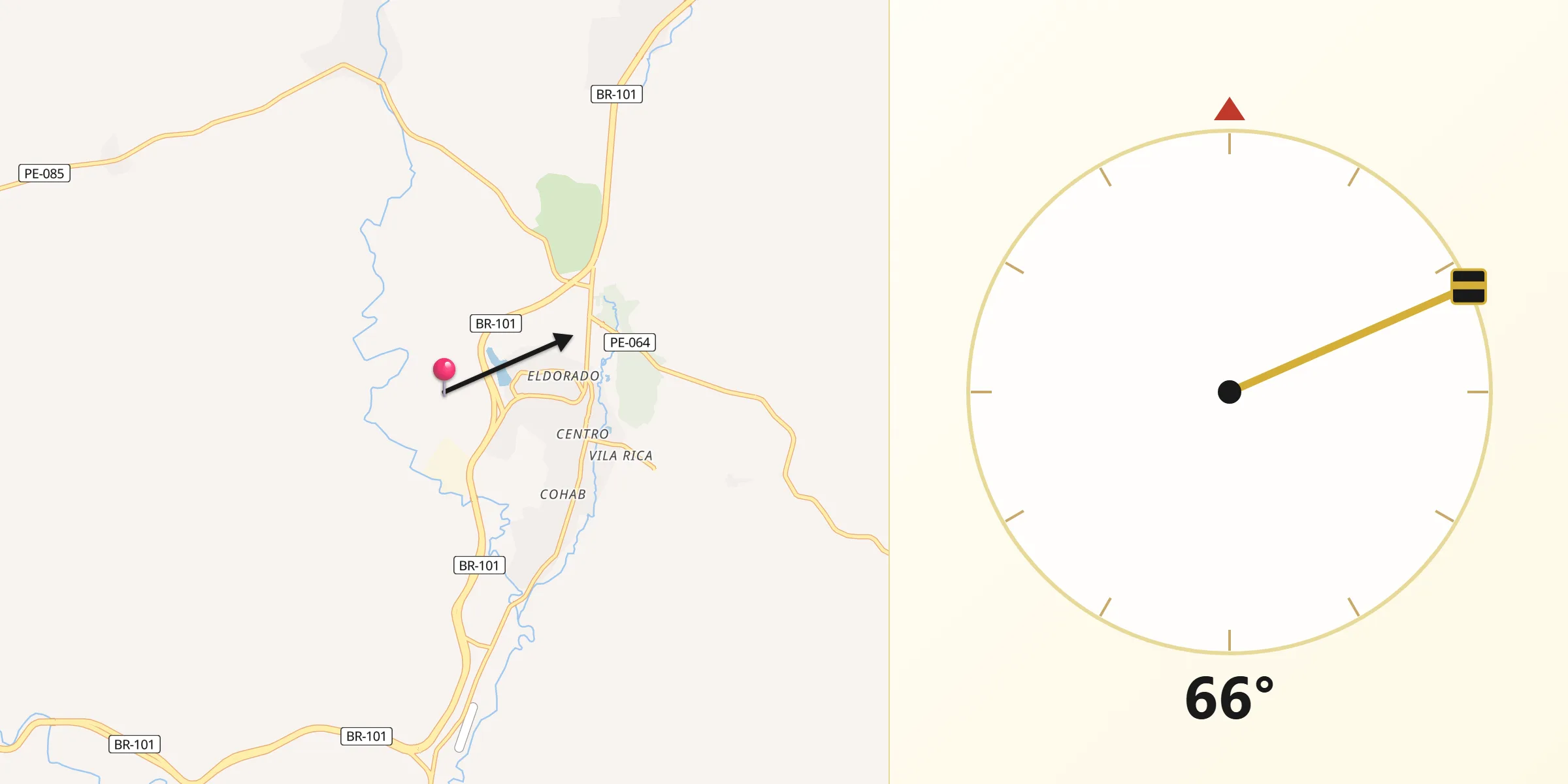 Direção da Qibla a partir de Ribeirão