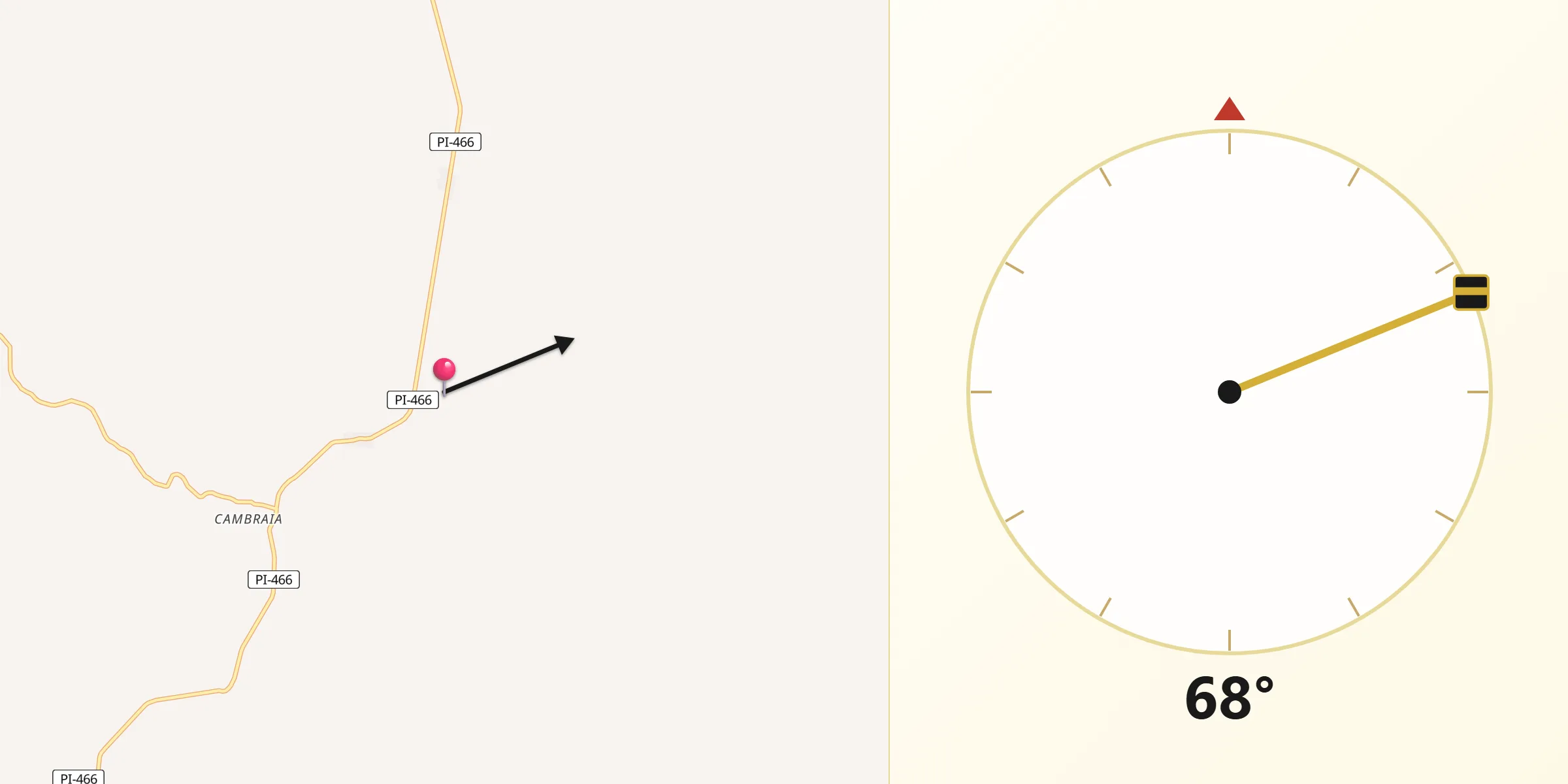 Direção da Qibla a partir de João Costa