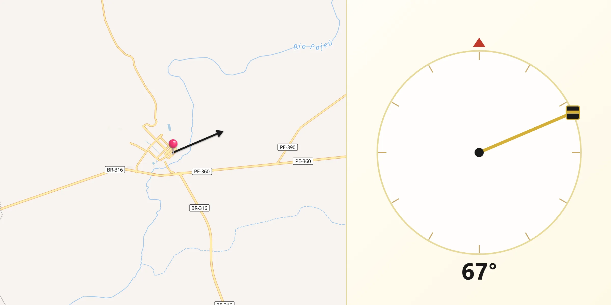 Direção da Qibla a partir de Floresta