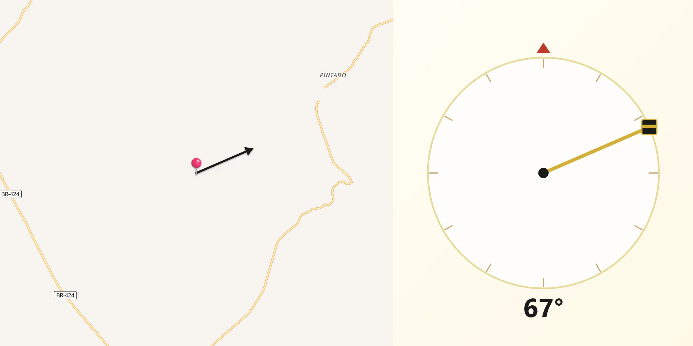 Direção da Qibla a partir de Venturosa