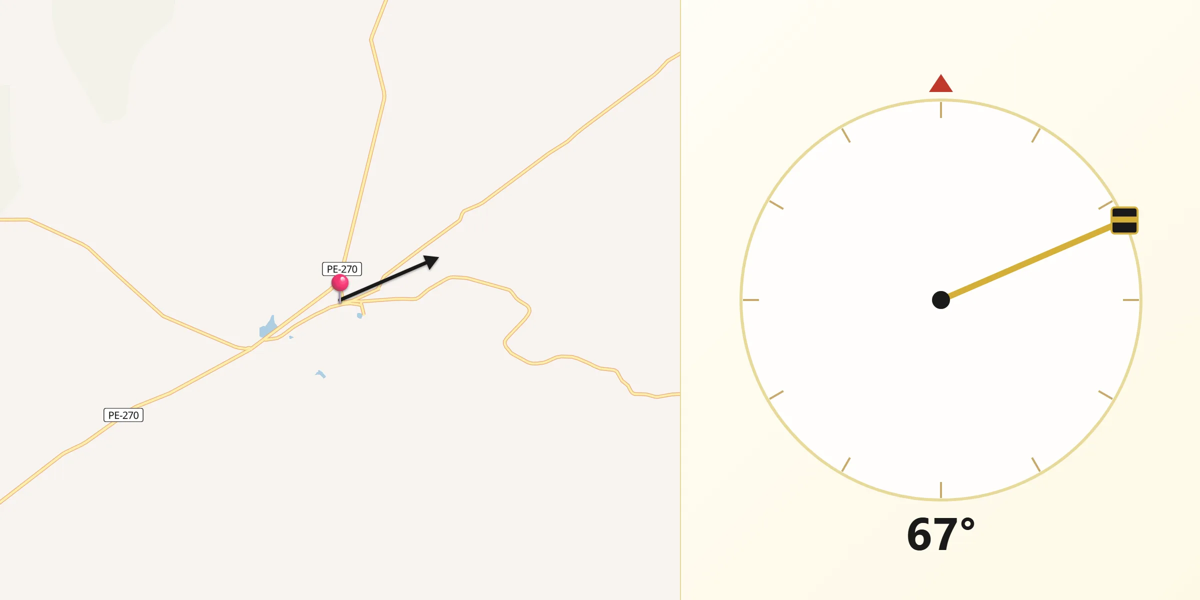 Direção da Qibla a partir de Buíque