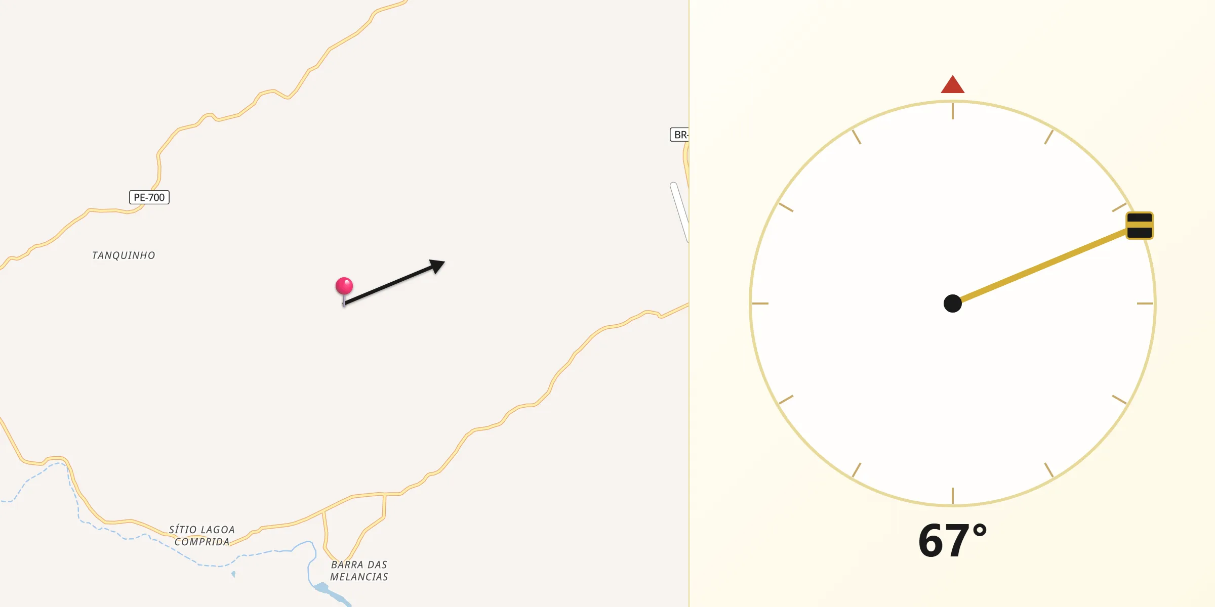 Direção da Qibla a partir de Afrânio