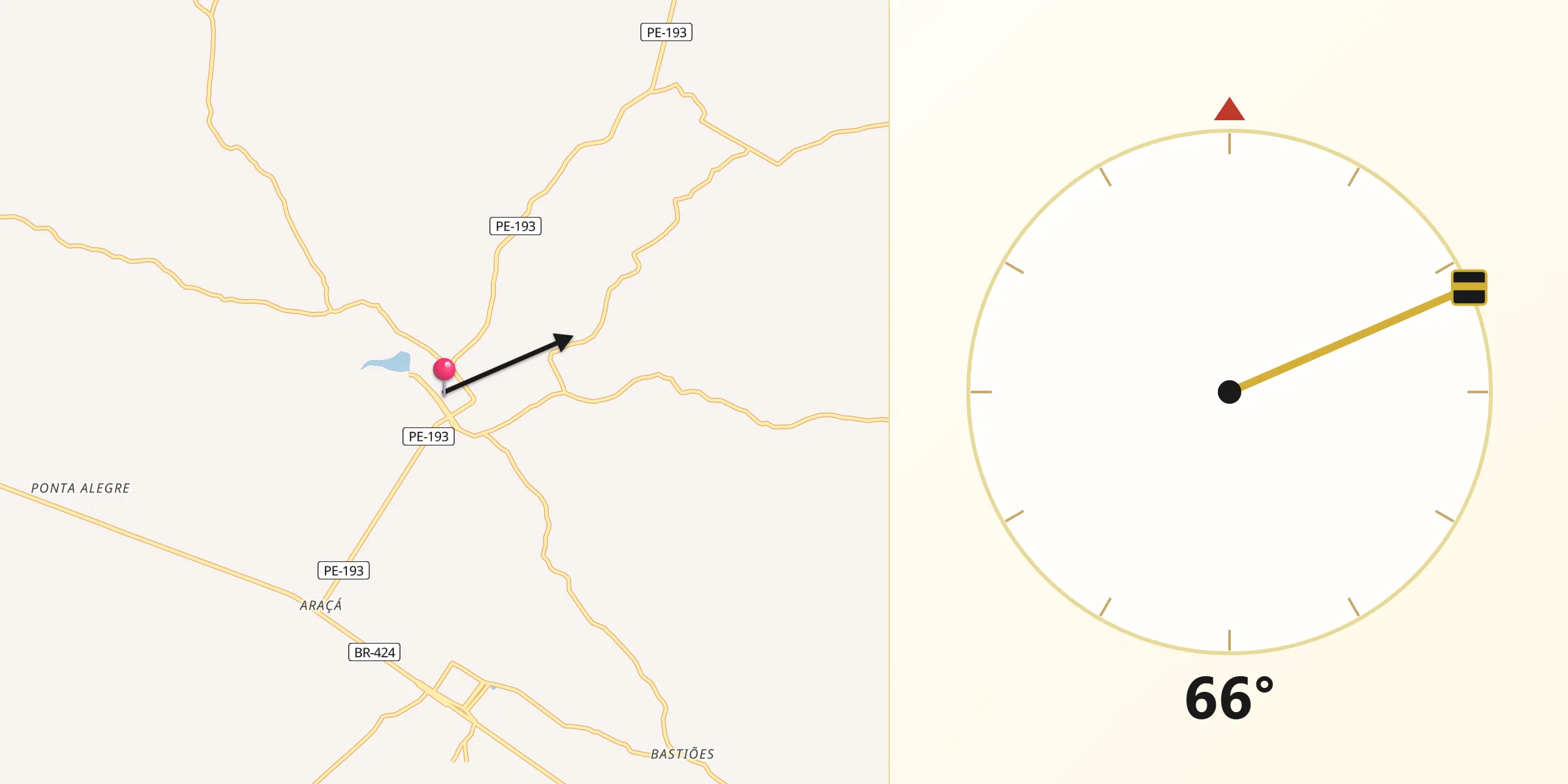 Direção da Qibla a partir de Capoeiras