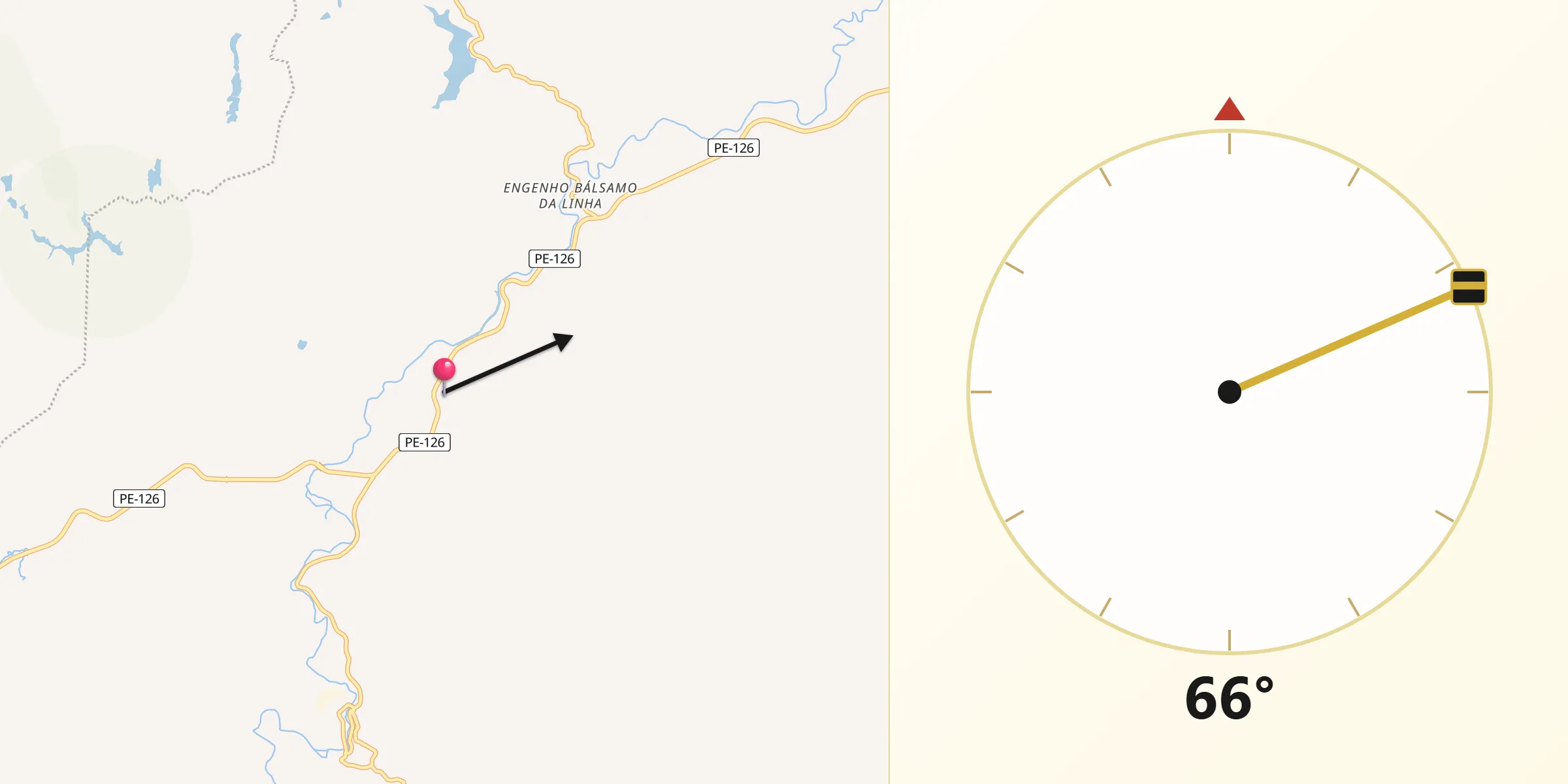 Direção da Qibla a partir de Jaqueira