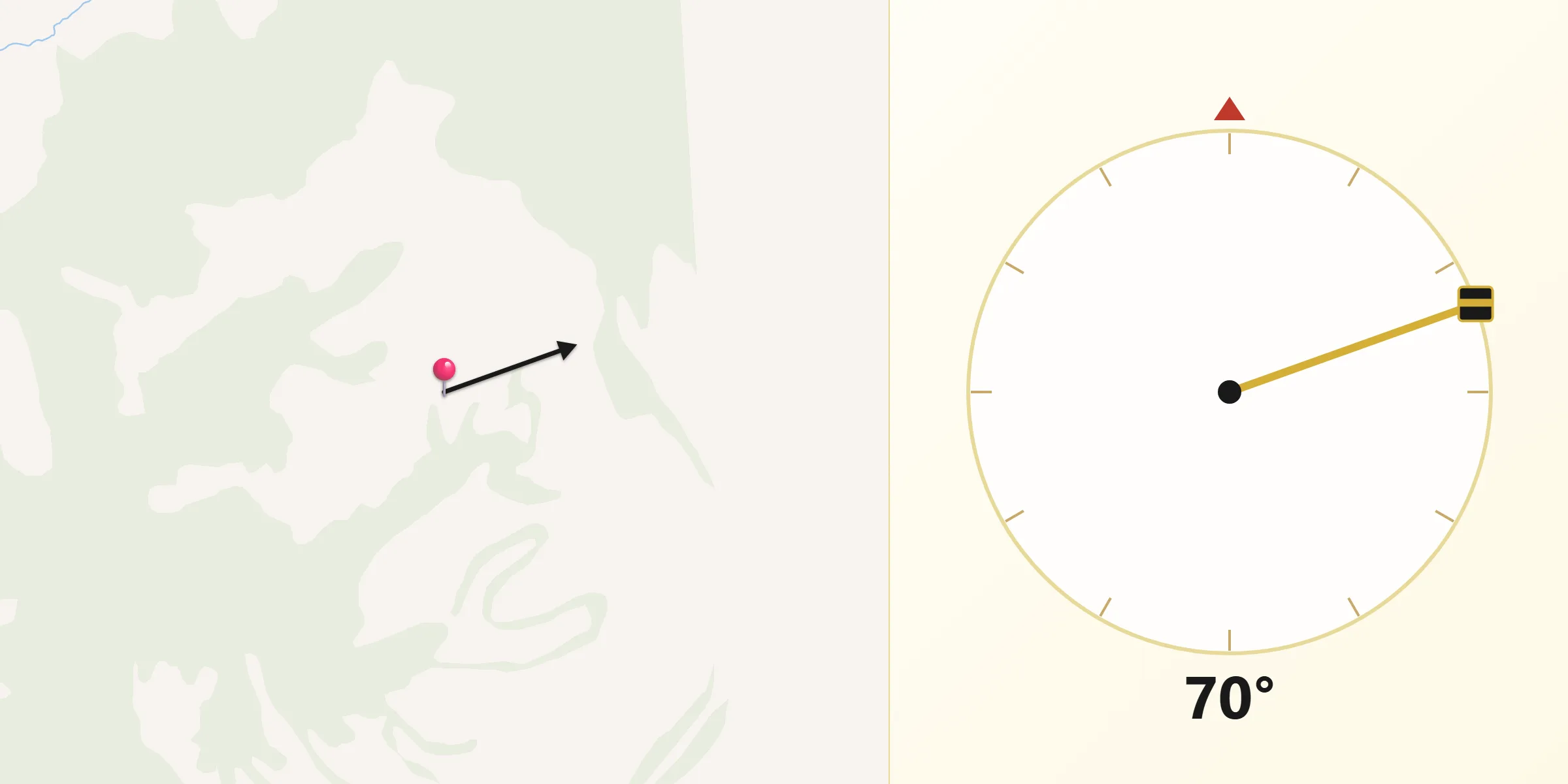 Dirección de la Qibla desde Provincia de Marañón