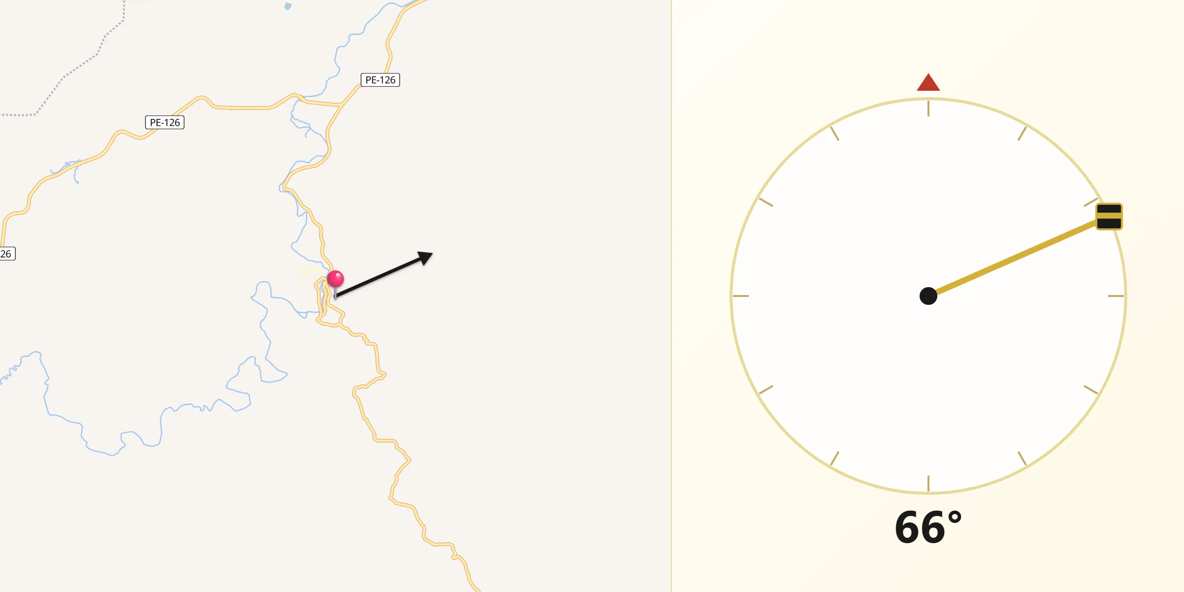 Direção da Qibla a partir de Maraial