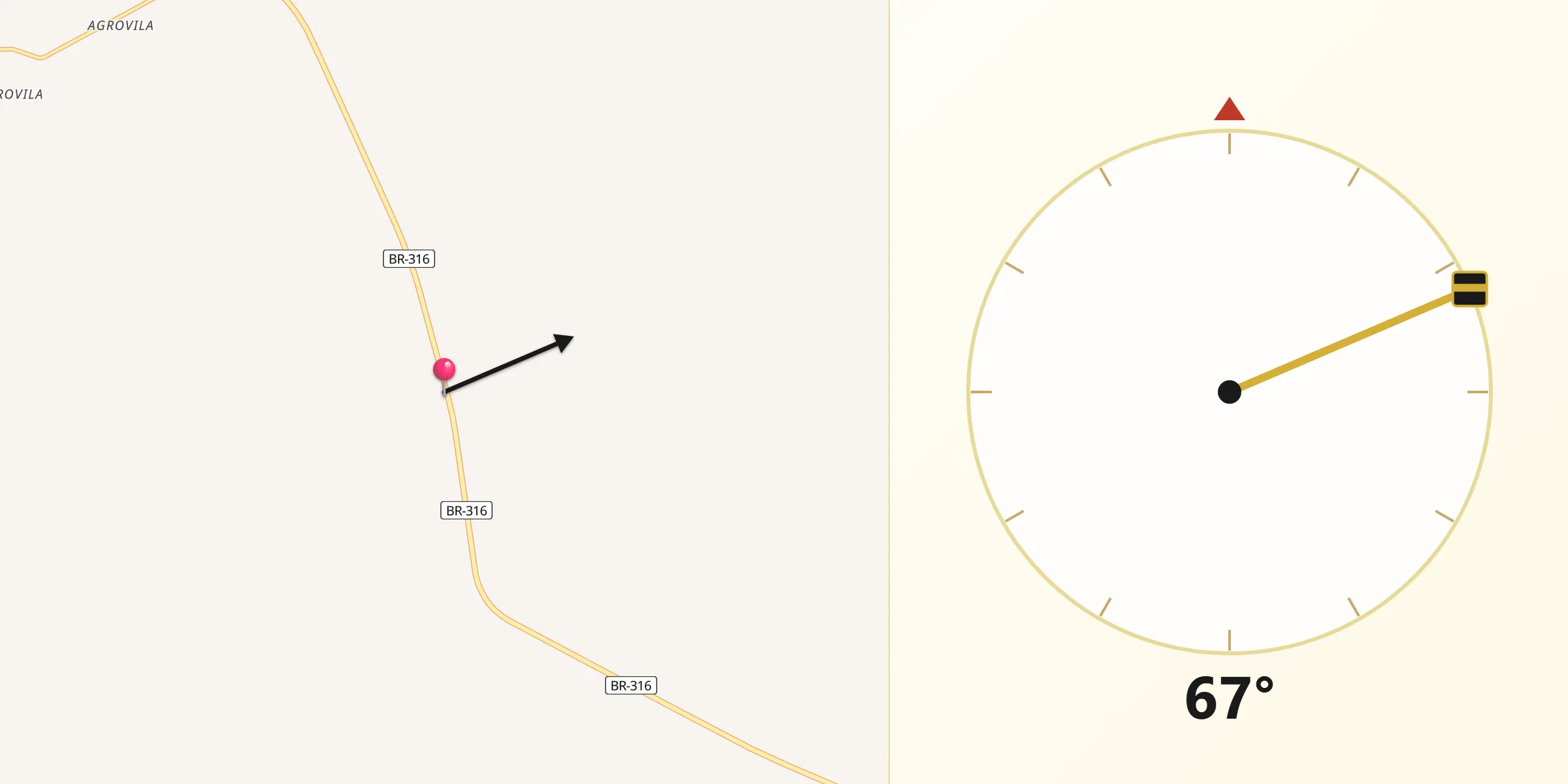 Direção da Qibla a partir de Petrolândia