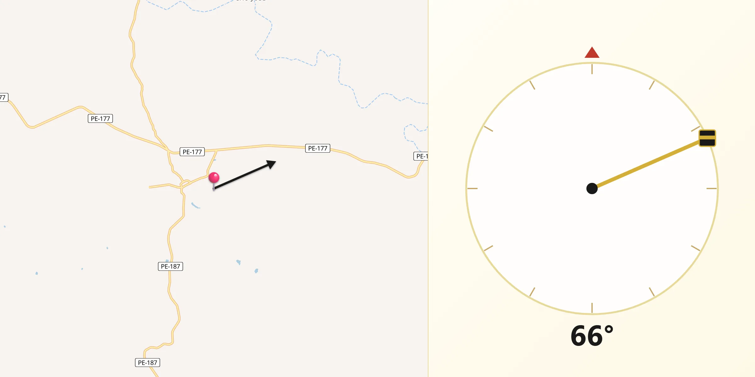 Direção da Qibla a partir de Angelim