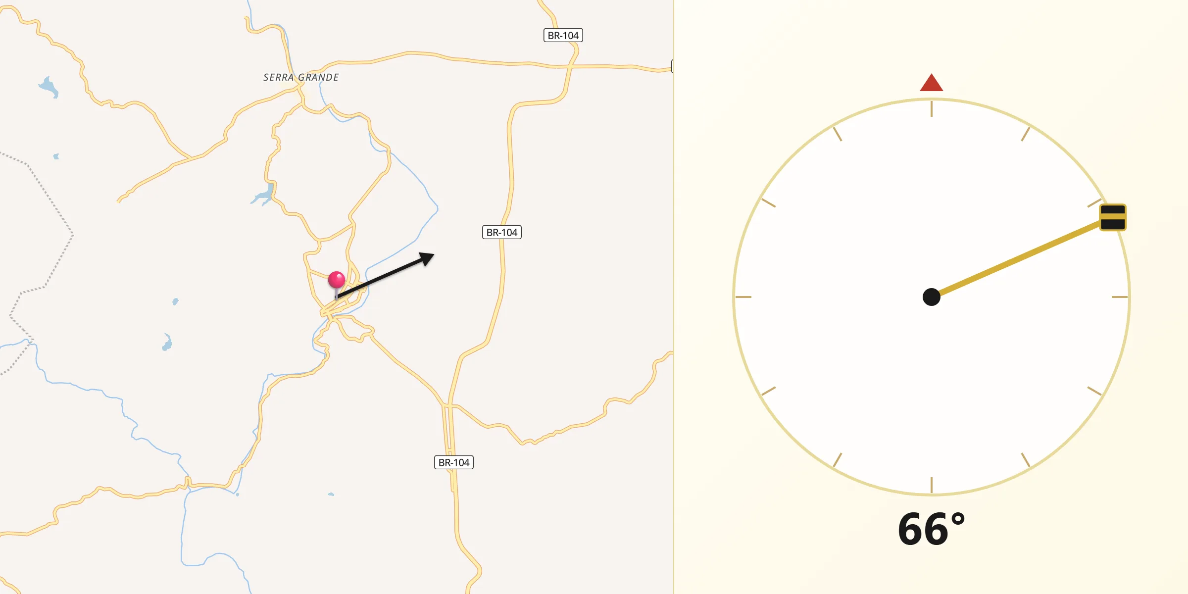 Direção da Qibla a partir de São José da Laje