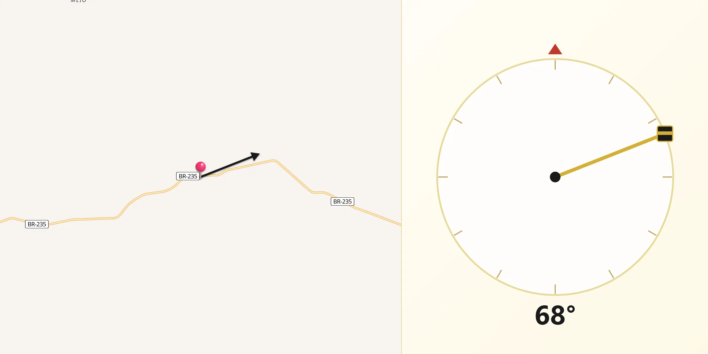 Direção da Qibla a partir de Bom Jesus do Tocantins