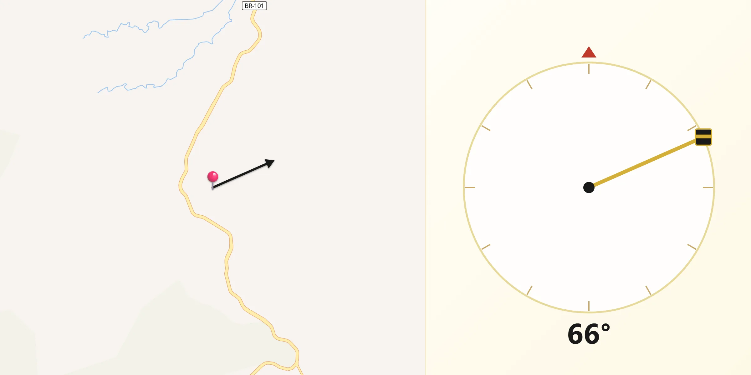 Direção da Qibla a partir de Flexeiras