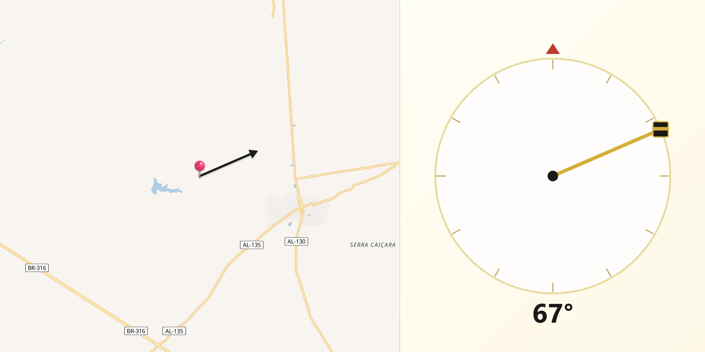 Direção da Qibla a partir de Maravilha