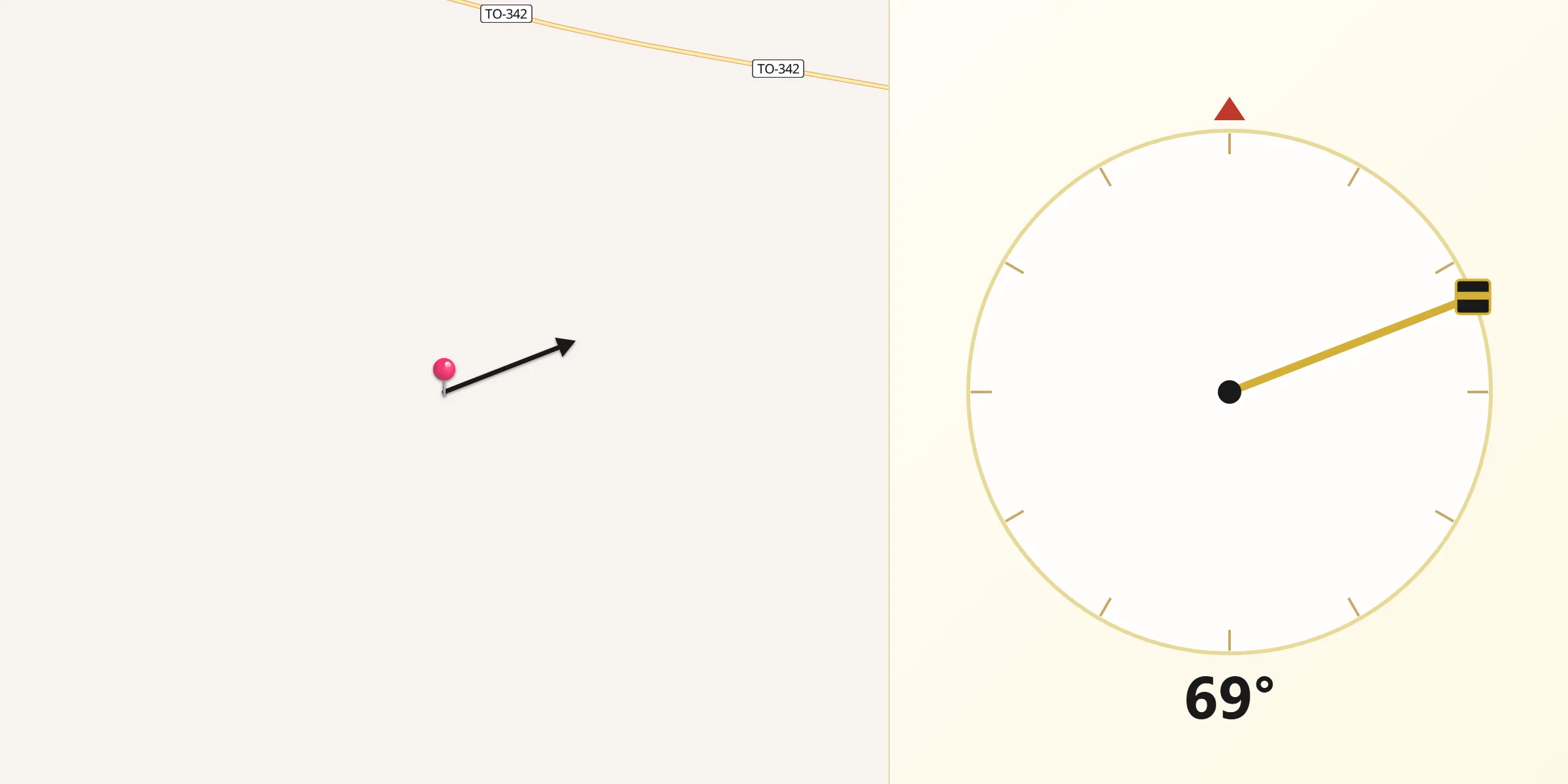 Direção da Qibla a partir de Dois Irmãos do Tocantins