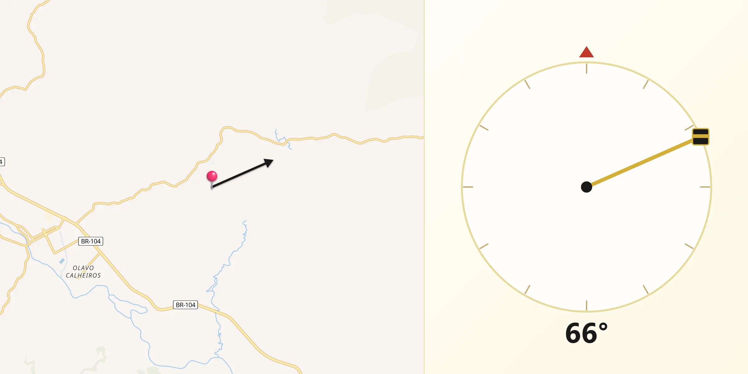 Direção da Qibla a partir de Murici