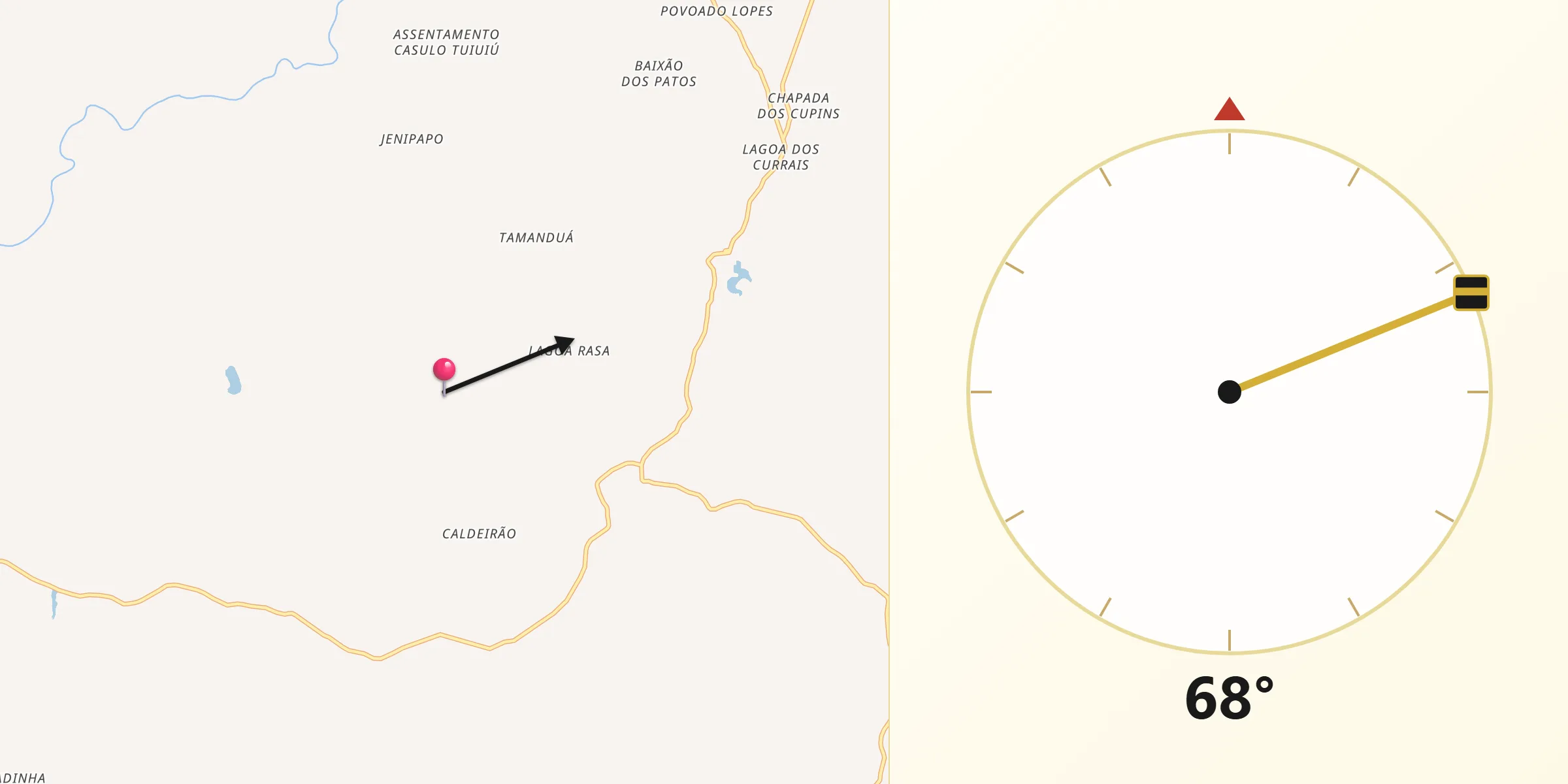Direção da Qibla a partir de Jurema
