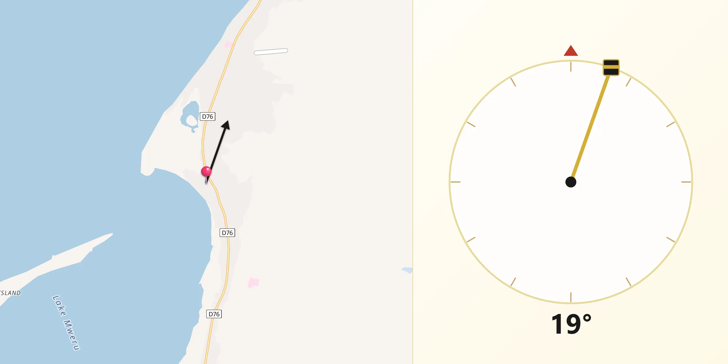 Qibla Direction from Nchelenge