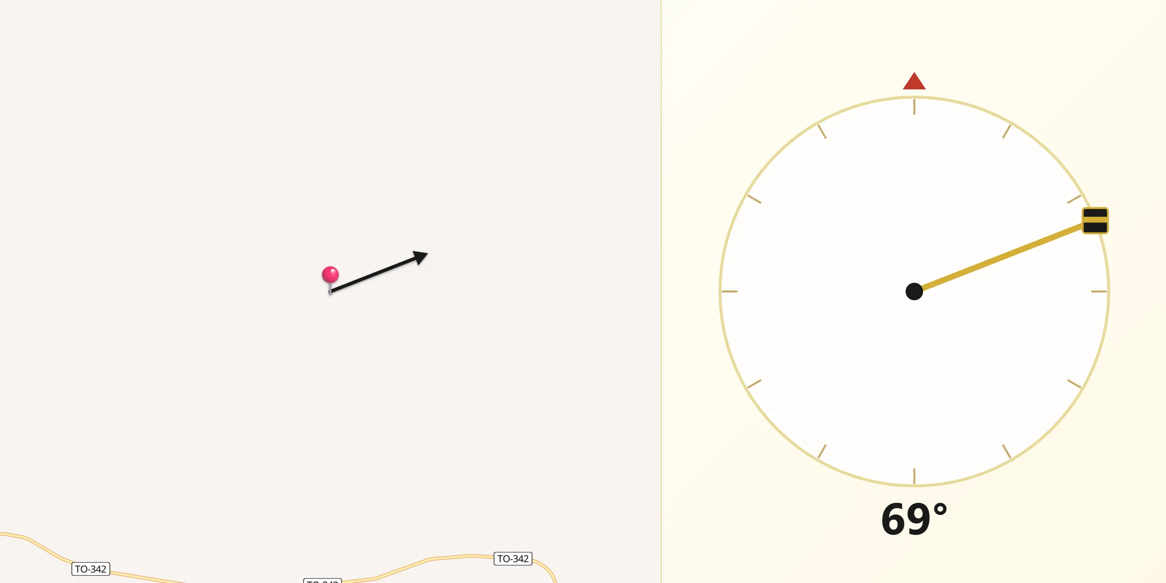 Direção da Qibla a partir de Miranorte