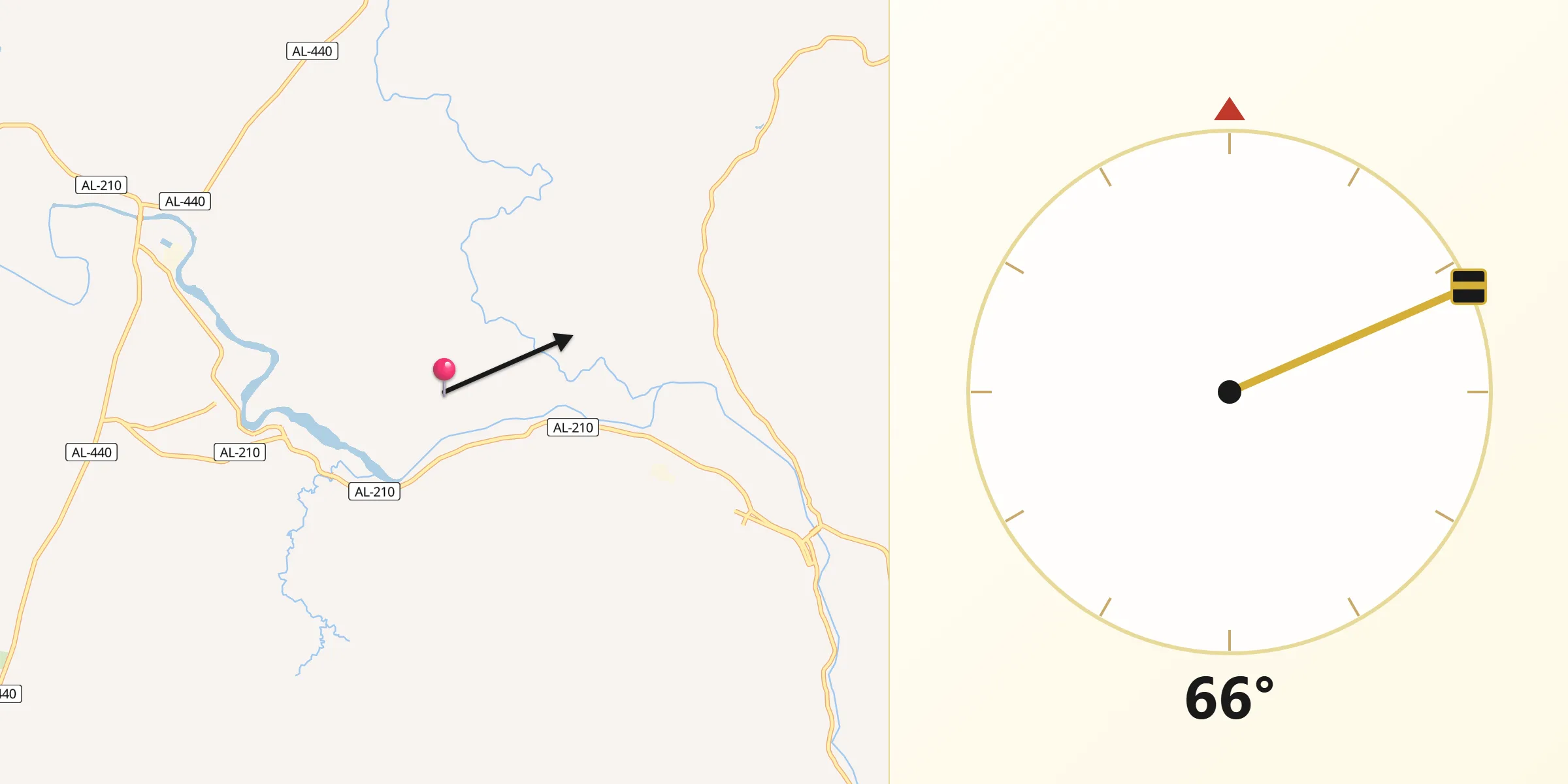 Direção da Qibla a partir de Capela