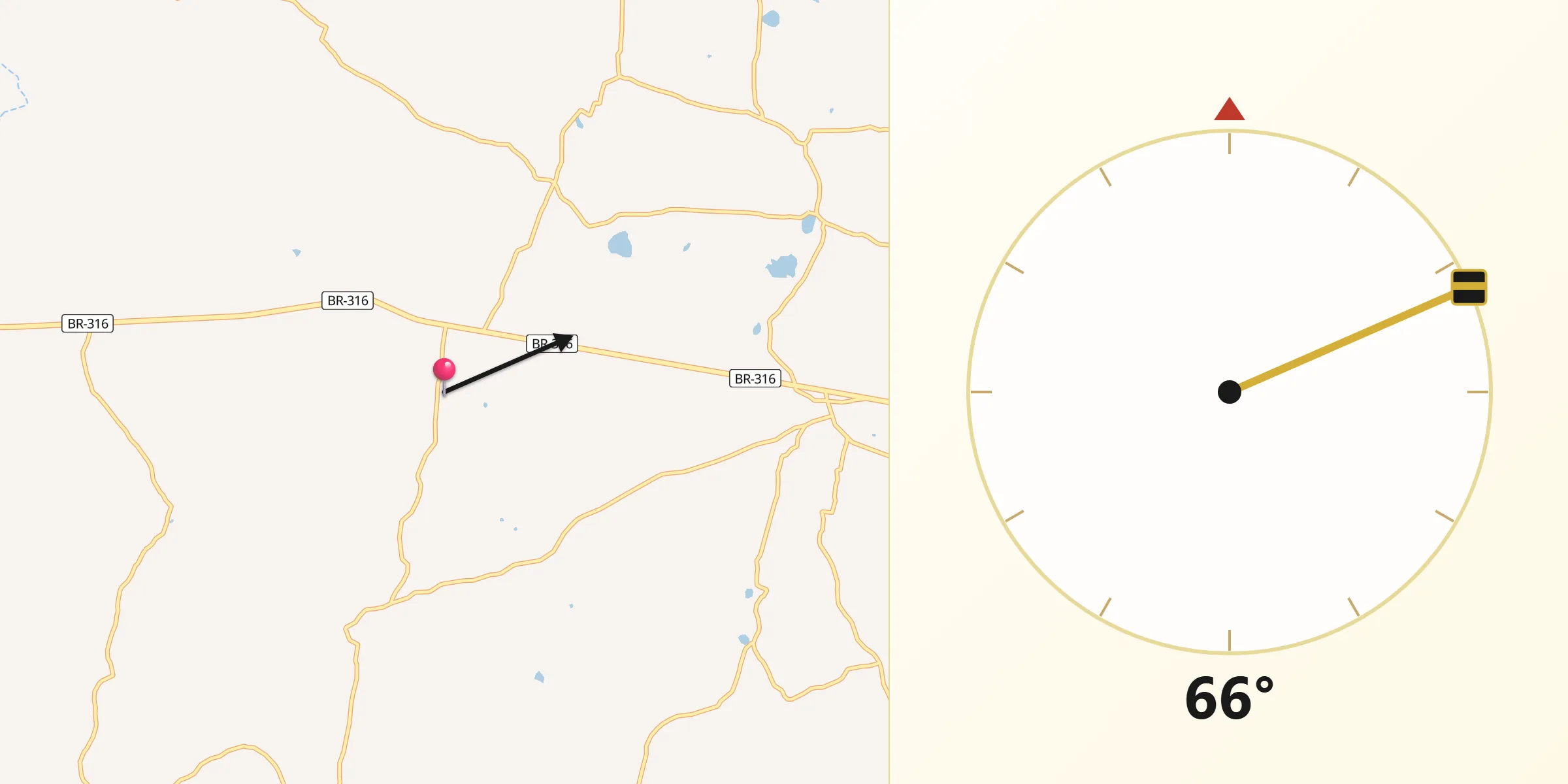 Direção da Qibla a partir de Estrela de Alagoas