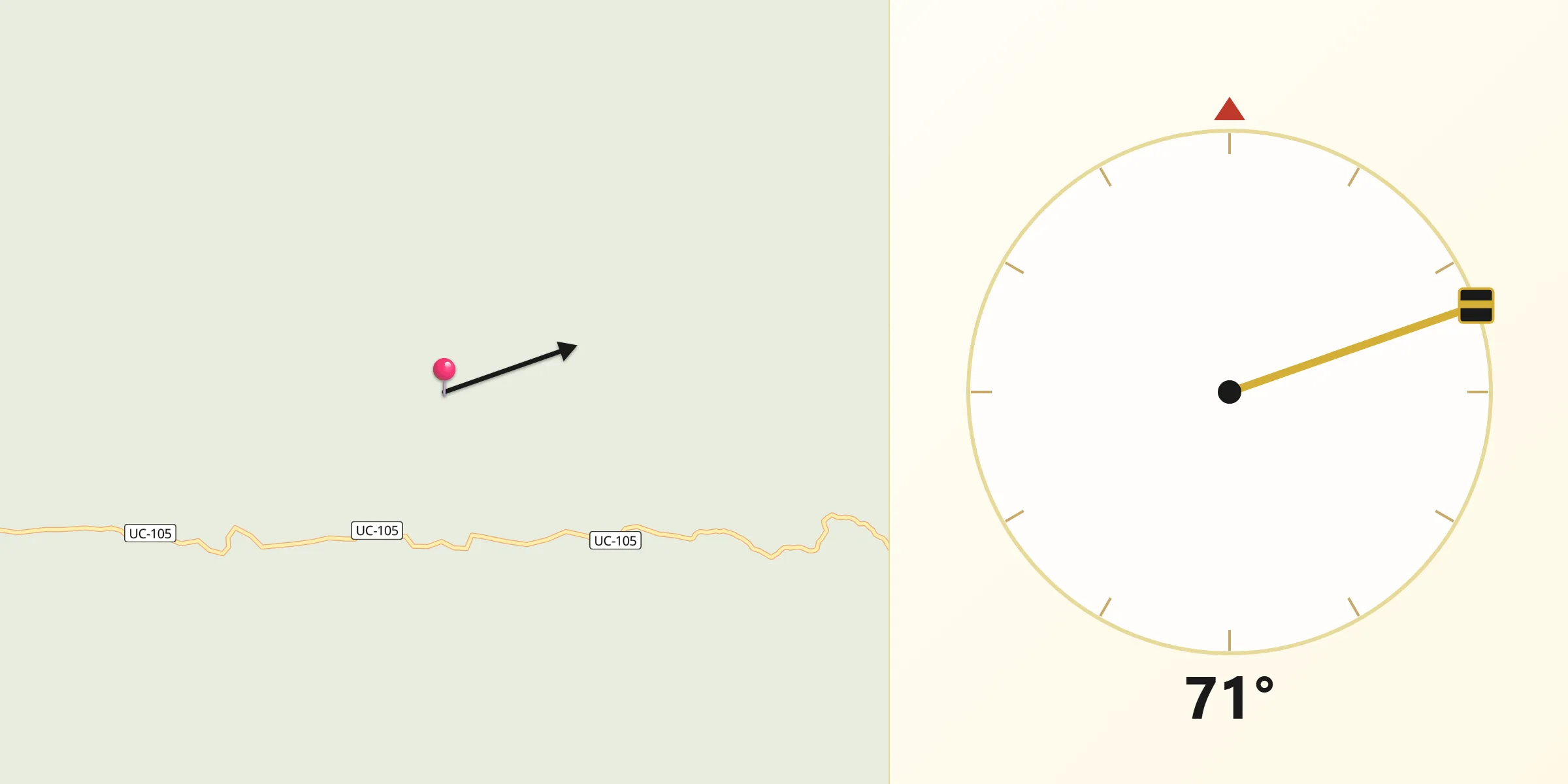 Dirección de la Qibla desde Provincia de Coronel Portillo