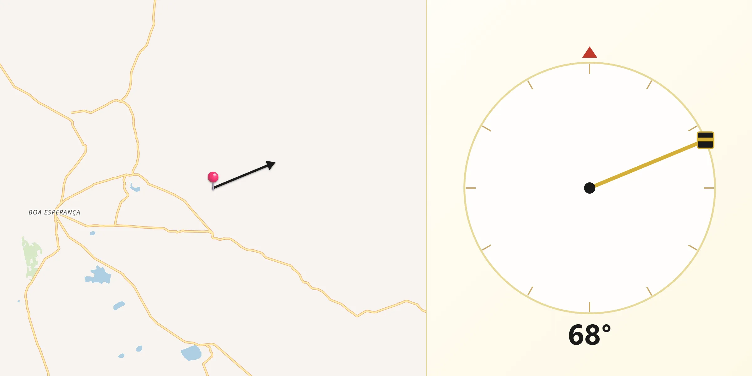 Direção da Qibla a partir de Remanso